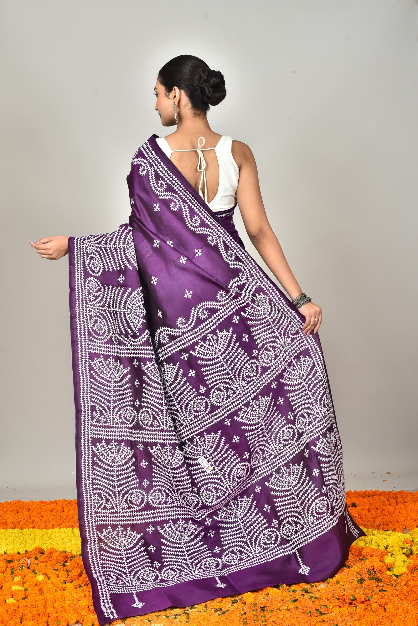 BANGALORE SILK GUJRATI STITCH SAREE Thumbnail
