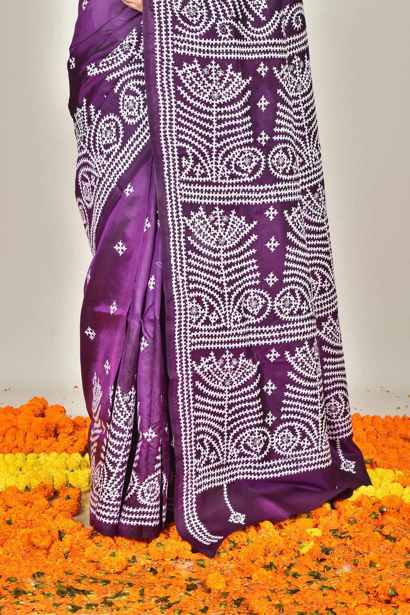 BANGALORE SILK GUJRATI STITCH SAREE Thumbnail