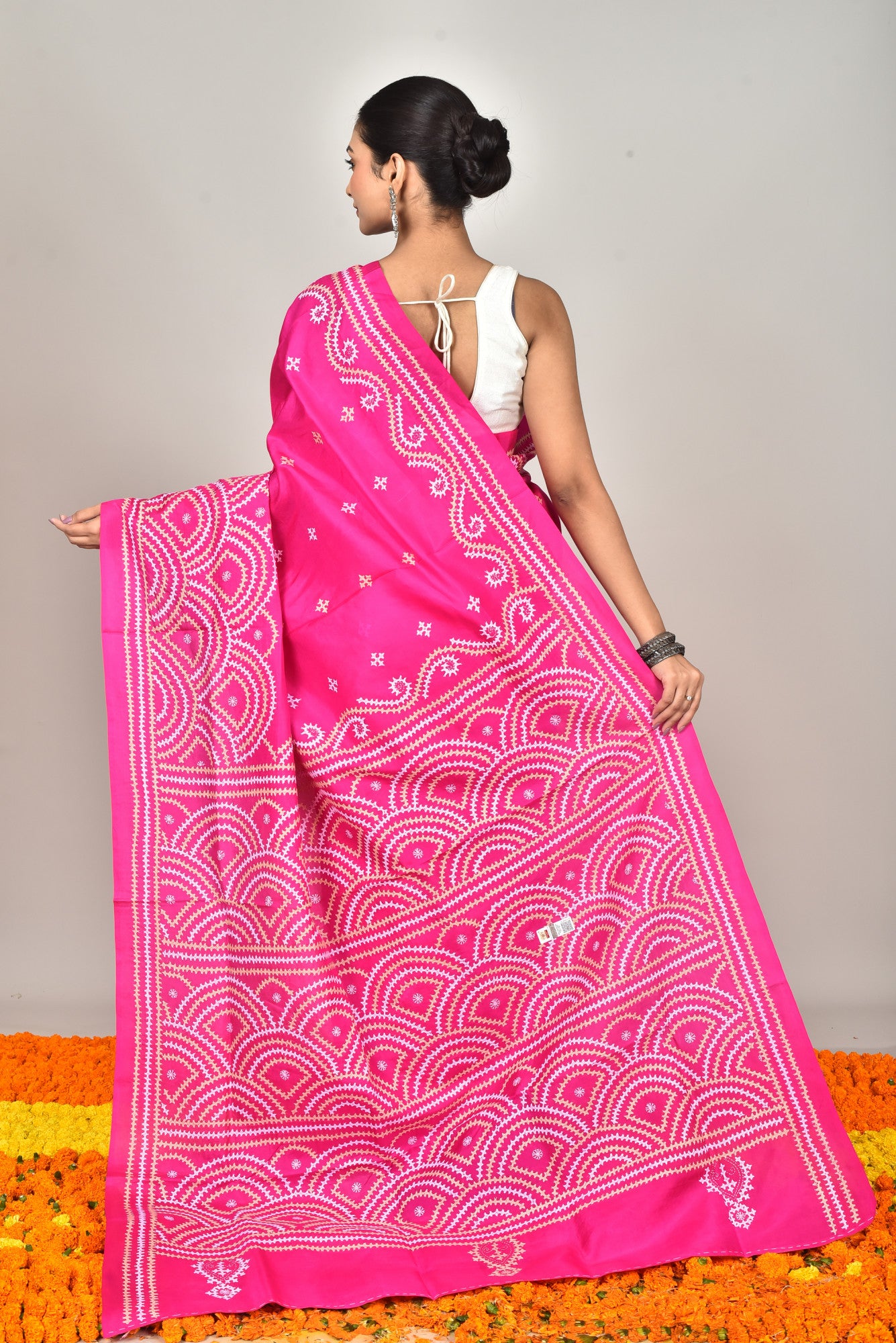 BANGALORE SILK GUJRATI STITCH SAREE Thumbnail