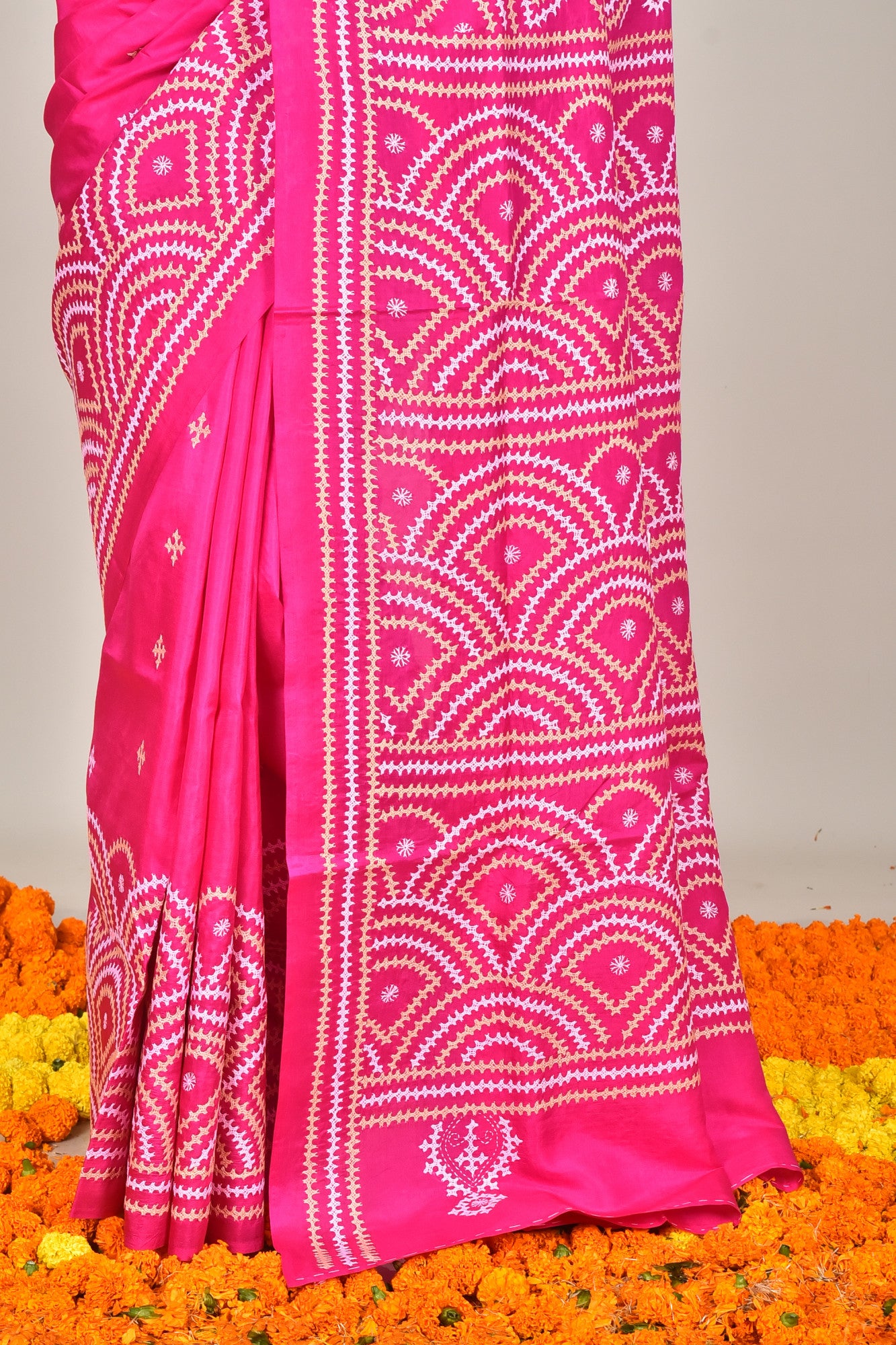 BANGALORE SILK GUJRATI STITCH SAREE Thumbnail