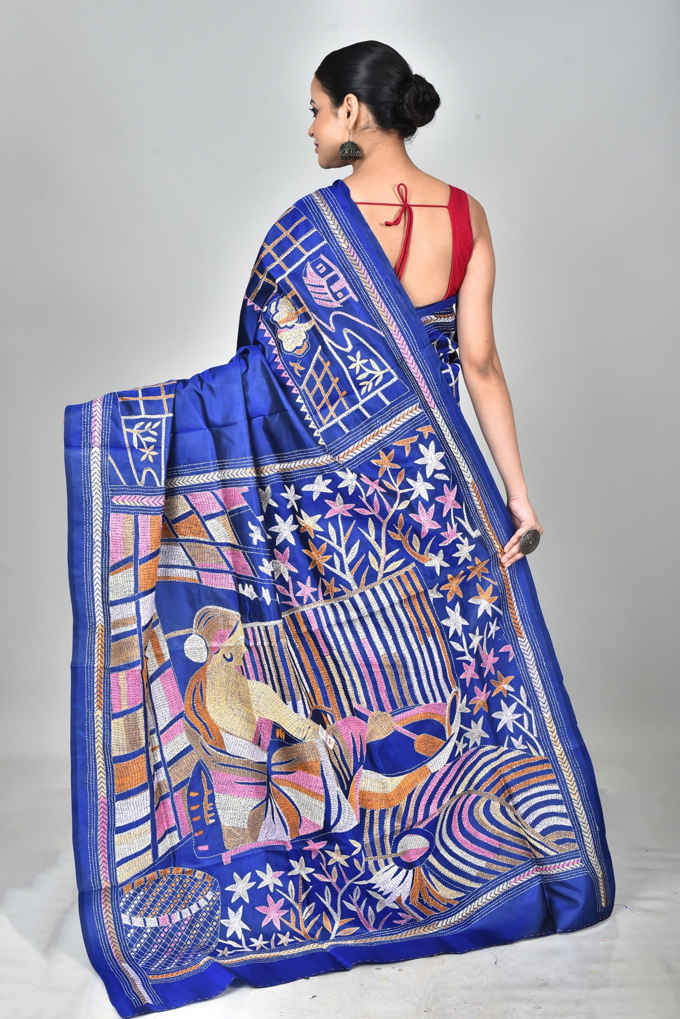 BANGALORE SILK KANTHA SAREE Thumbnail