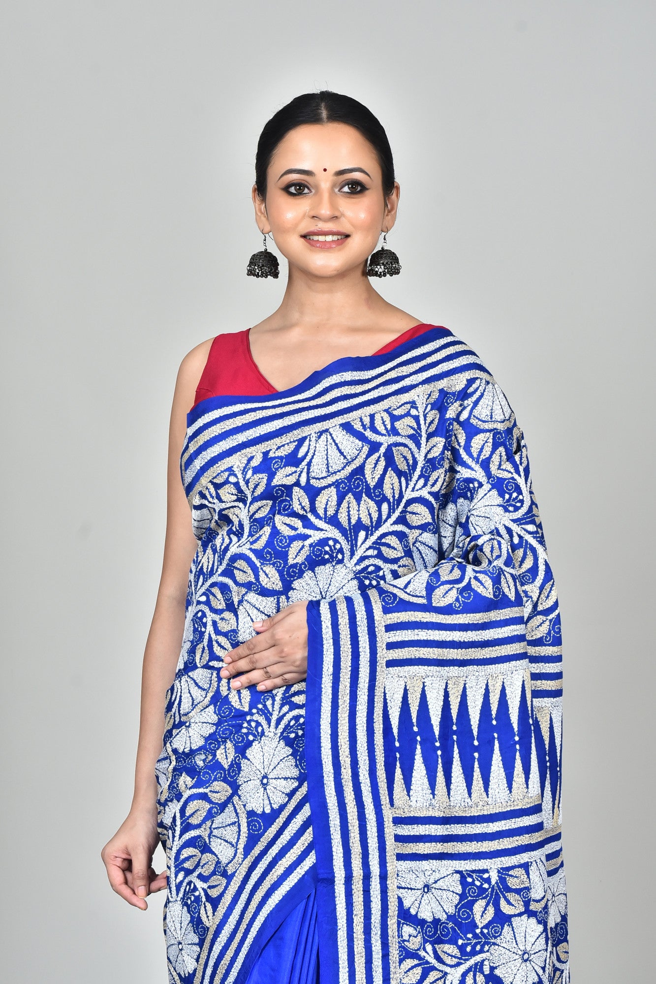 BANGALORE SILK KANTHA SAREE Thumbnail