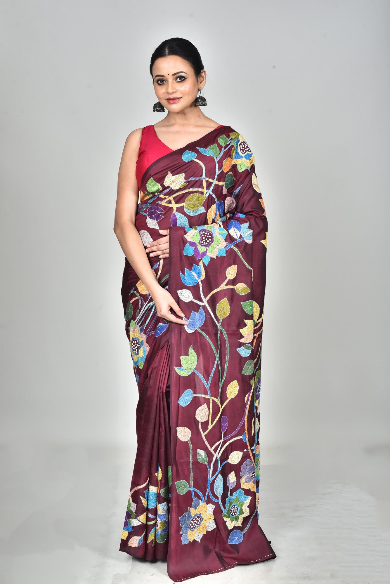 BANGALORE SILK KANTHA SAREE