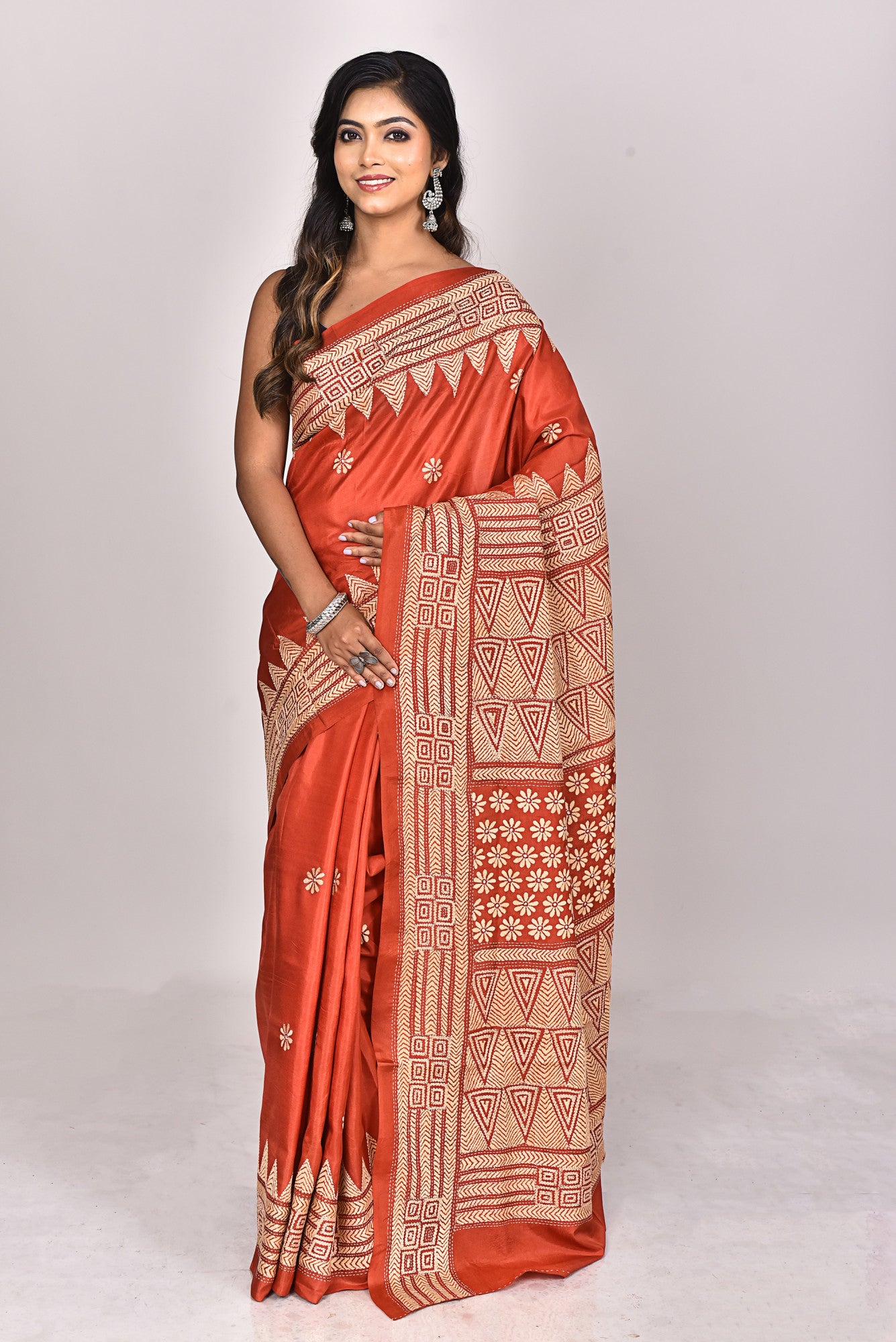BANGALORE SILK KANTHA SAREE