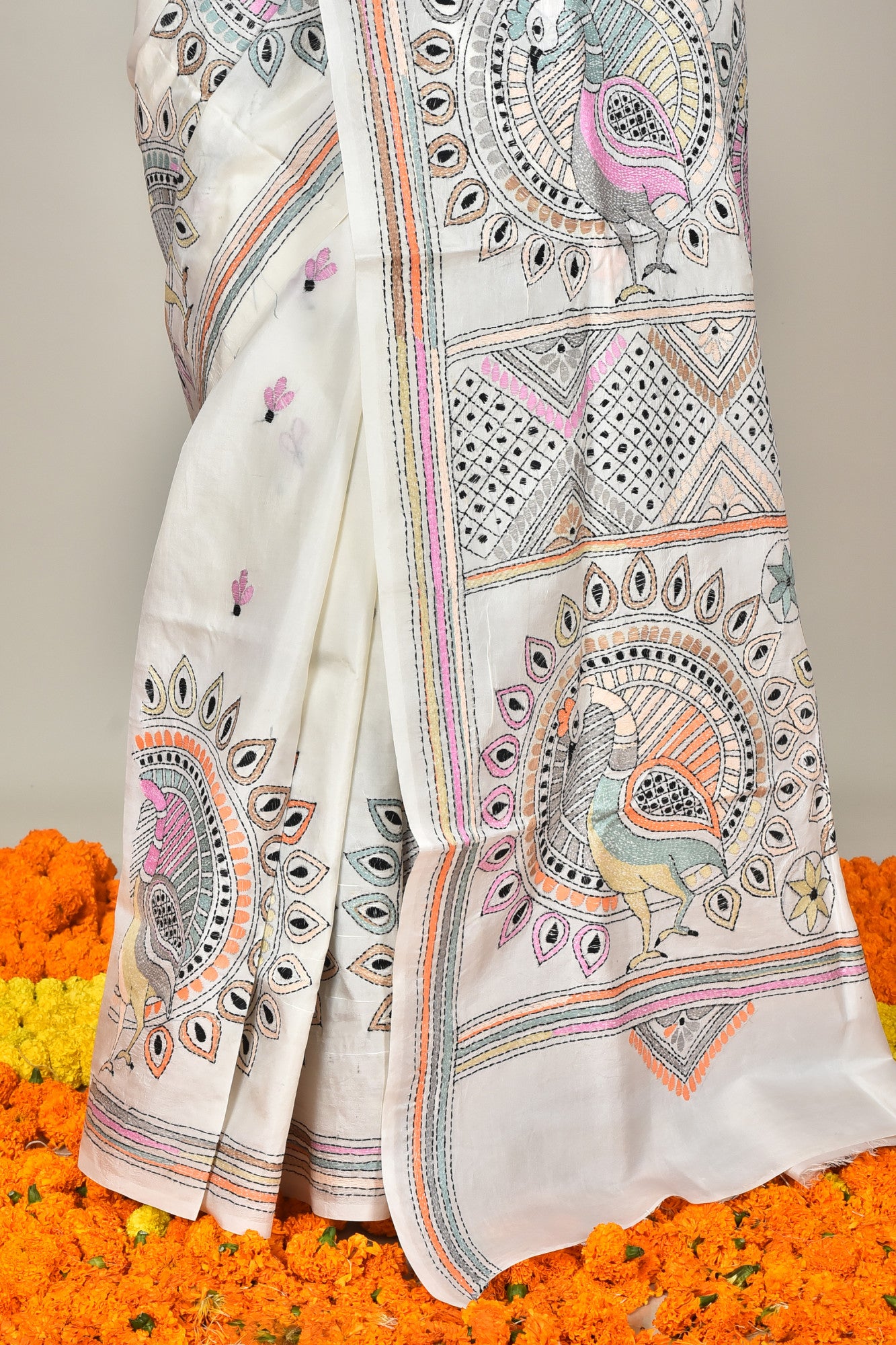 BANGALORE SILK KANTHA SAREE Thumbnail