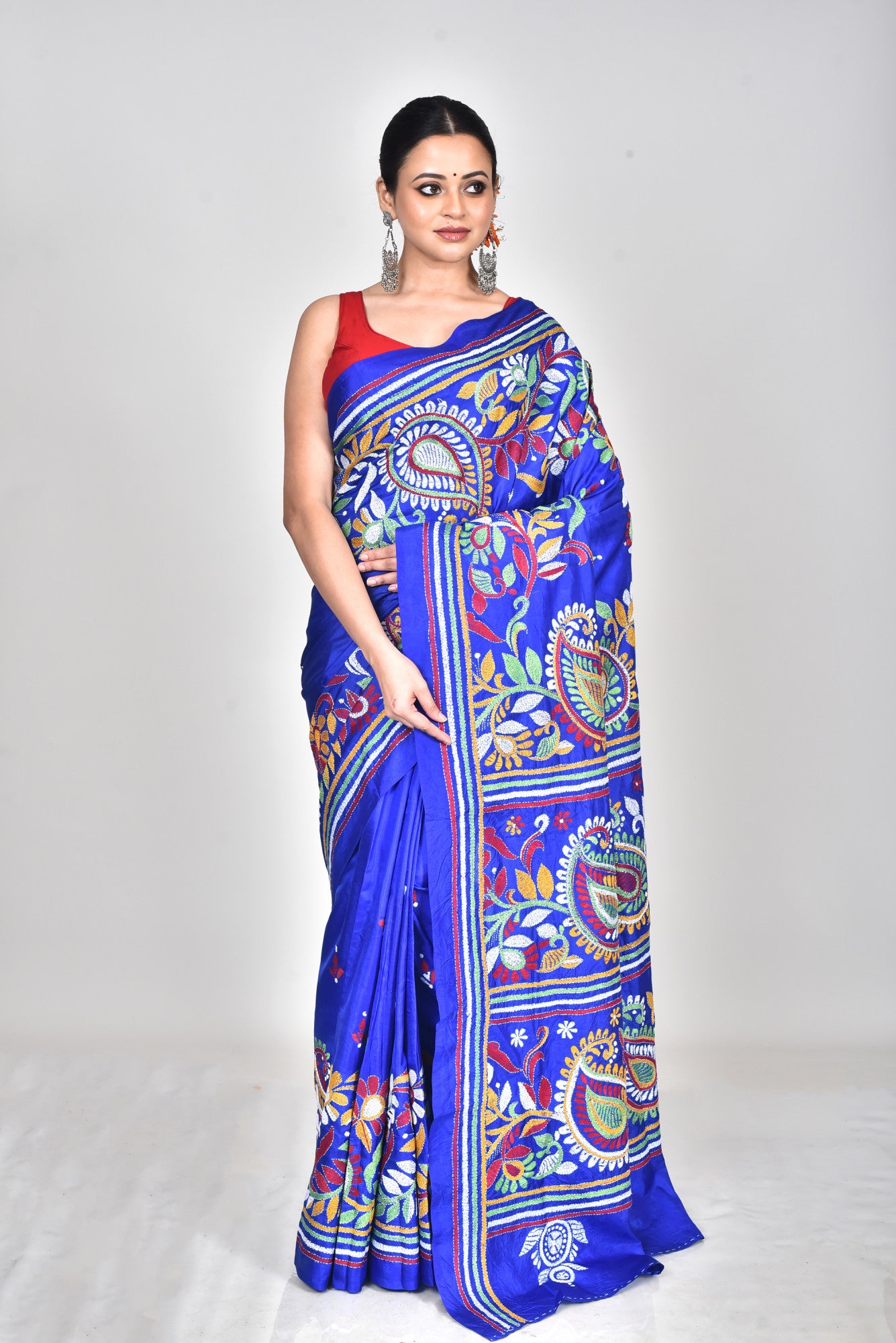 BANGALORE SILK KANTHA SAREE