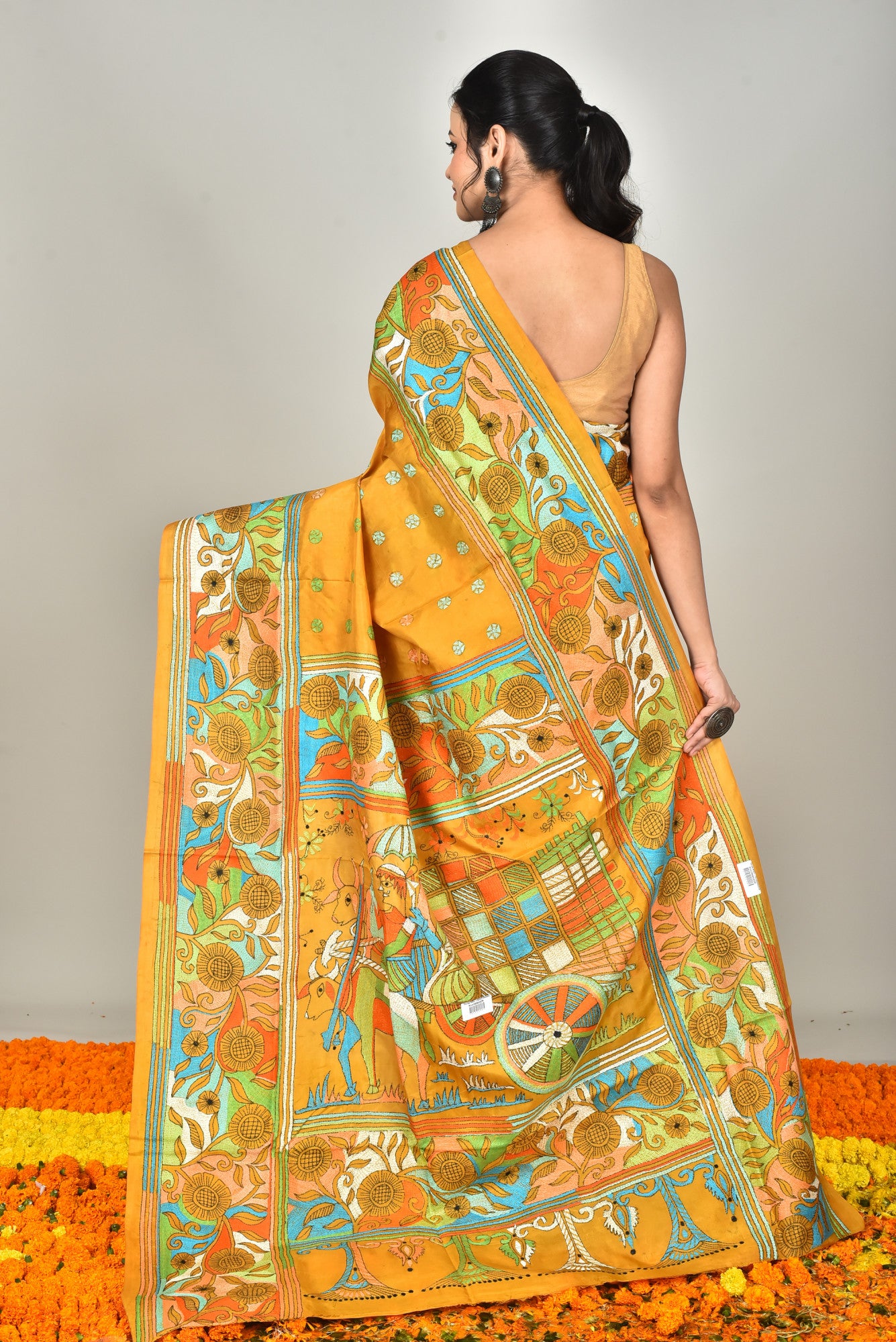 BANGALORE SILK KANTHA SAREE Thumbnail