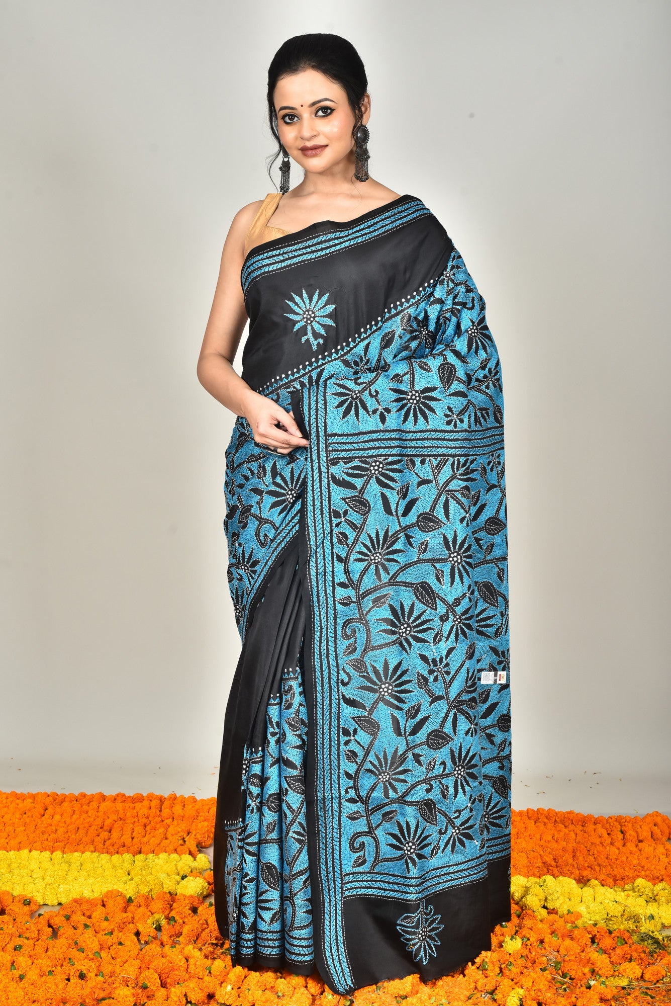 BANGALORE SILK  KANTHA SAREE