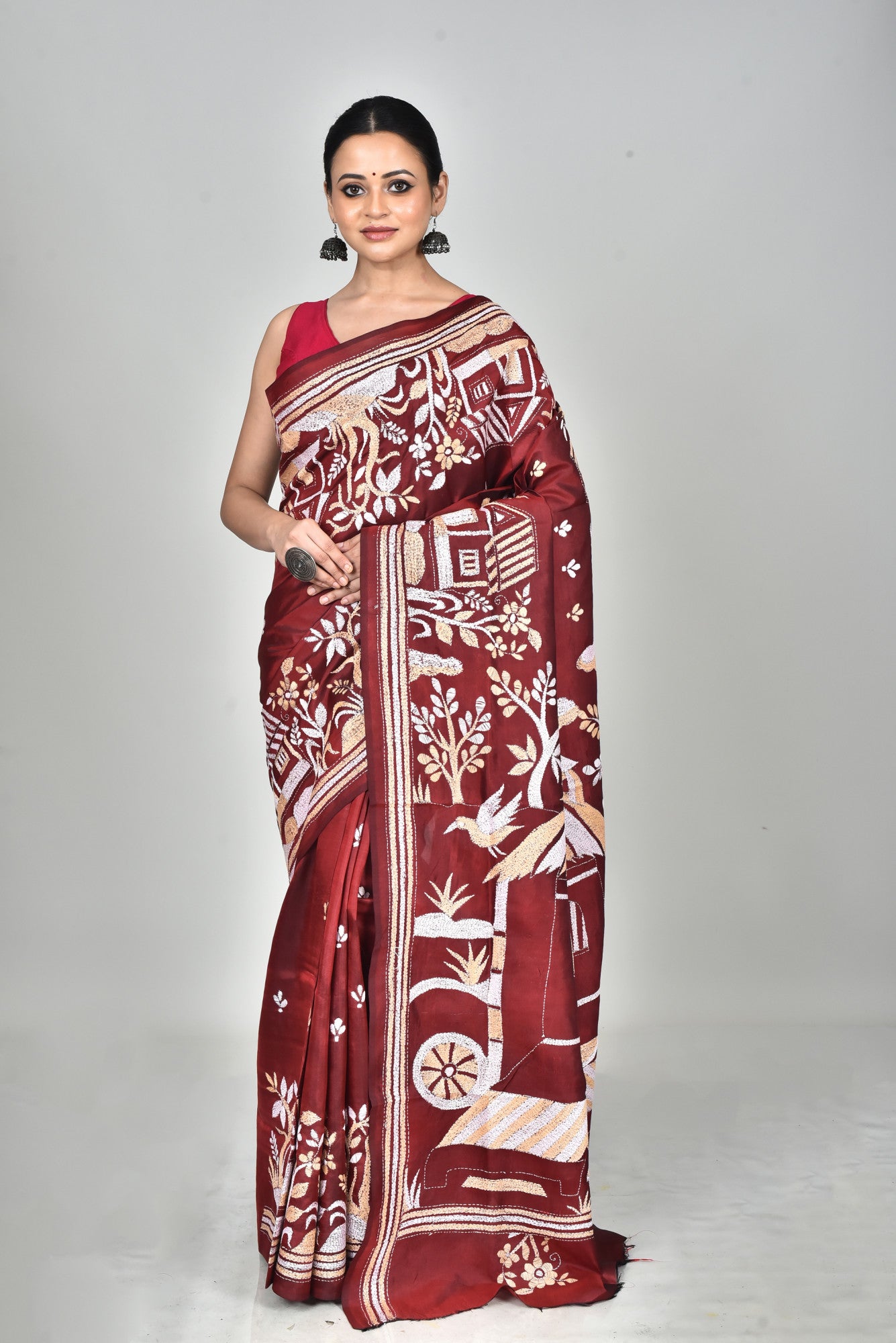 BANGALORE SILK KANTHA SAREE