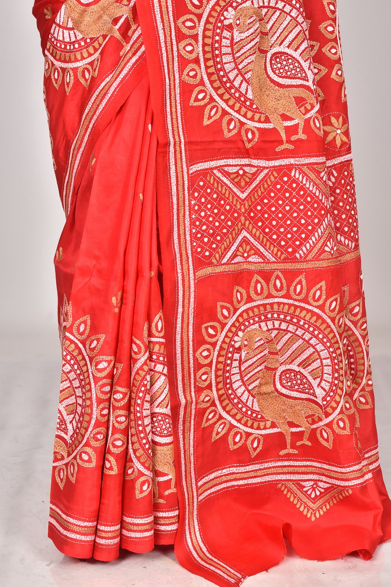 BANGALORE SILK REVERSE KANTHA SAREE Thumbnail