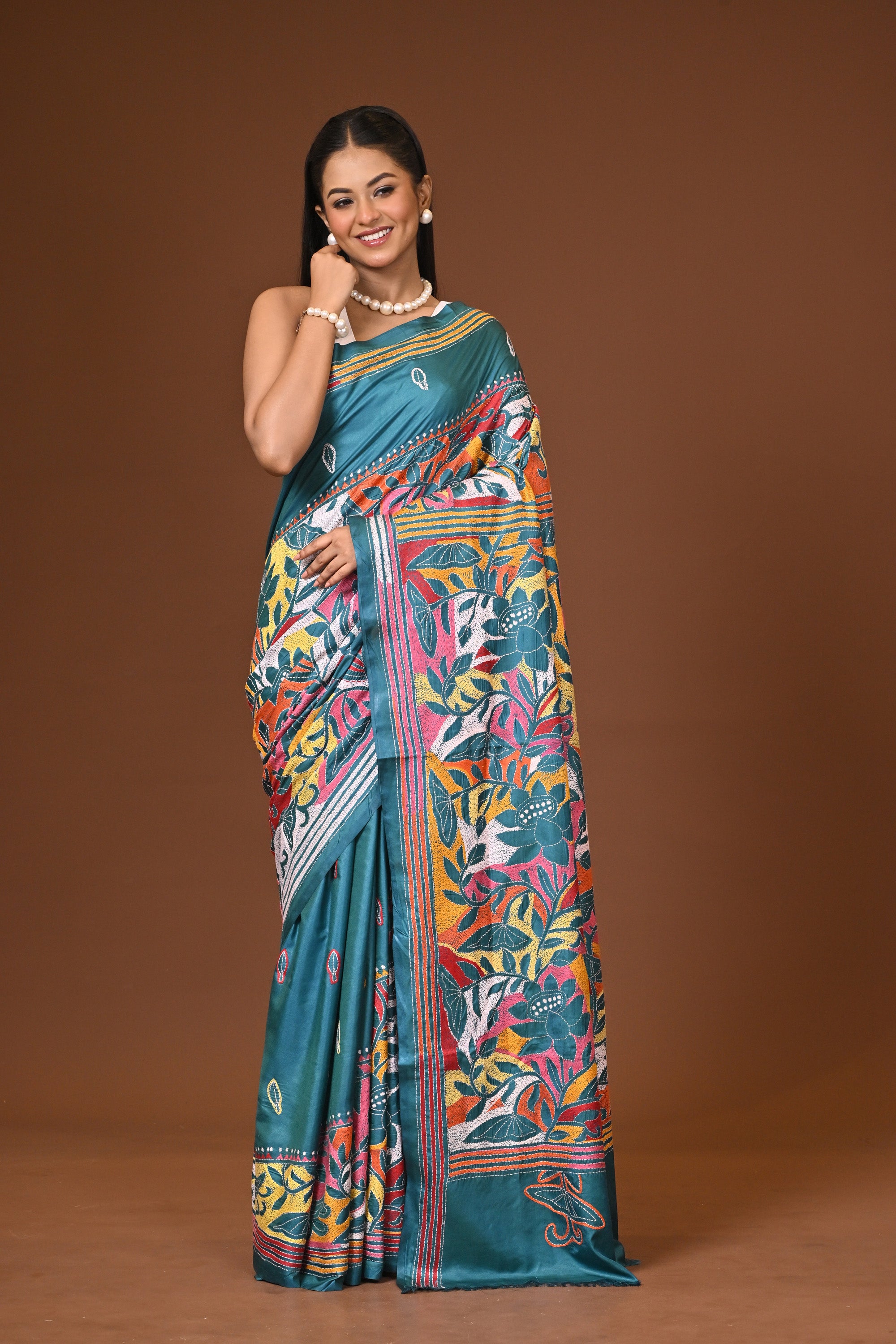 Blended Silk Kantha Saree