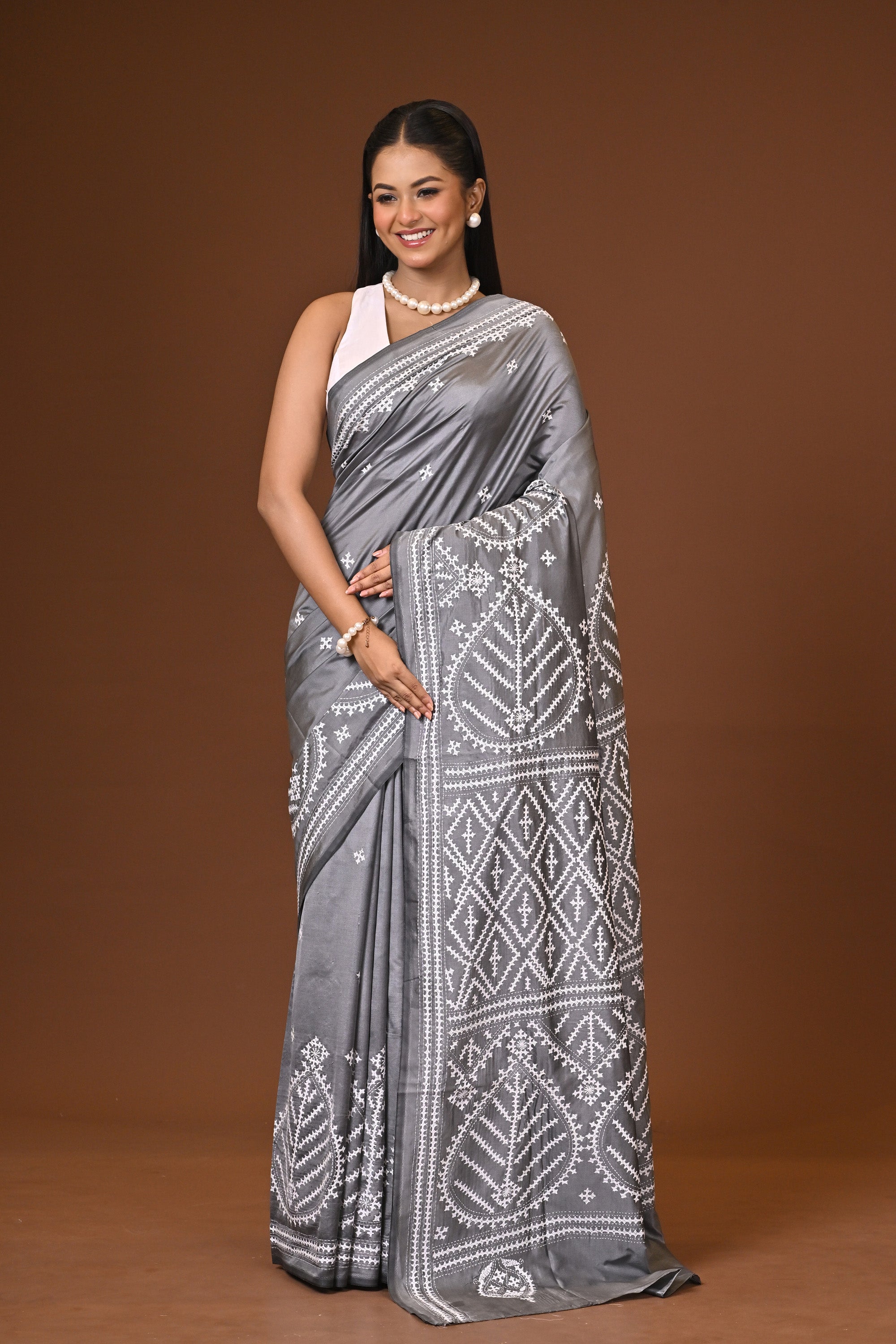 Blended Silk Kantha Saree