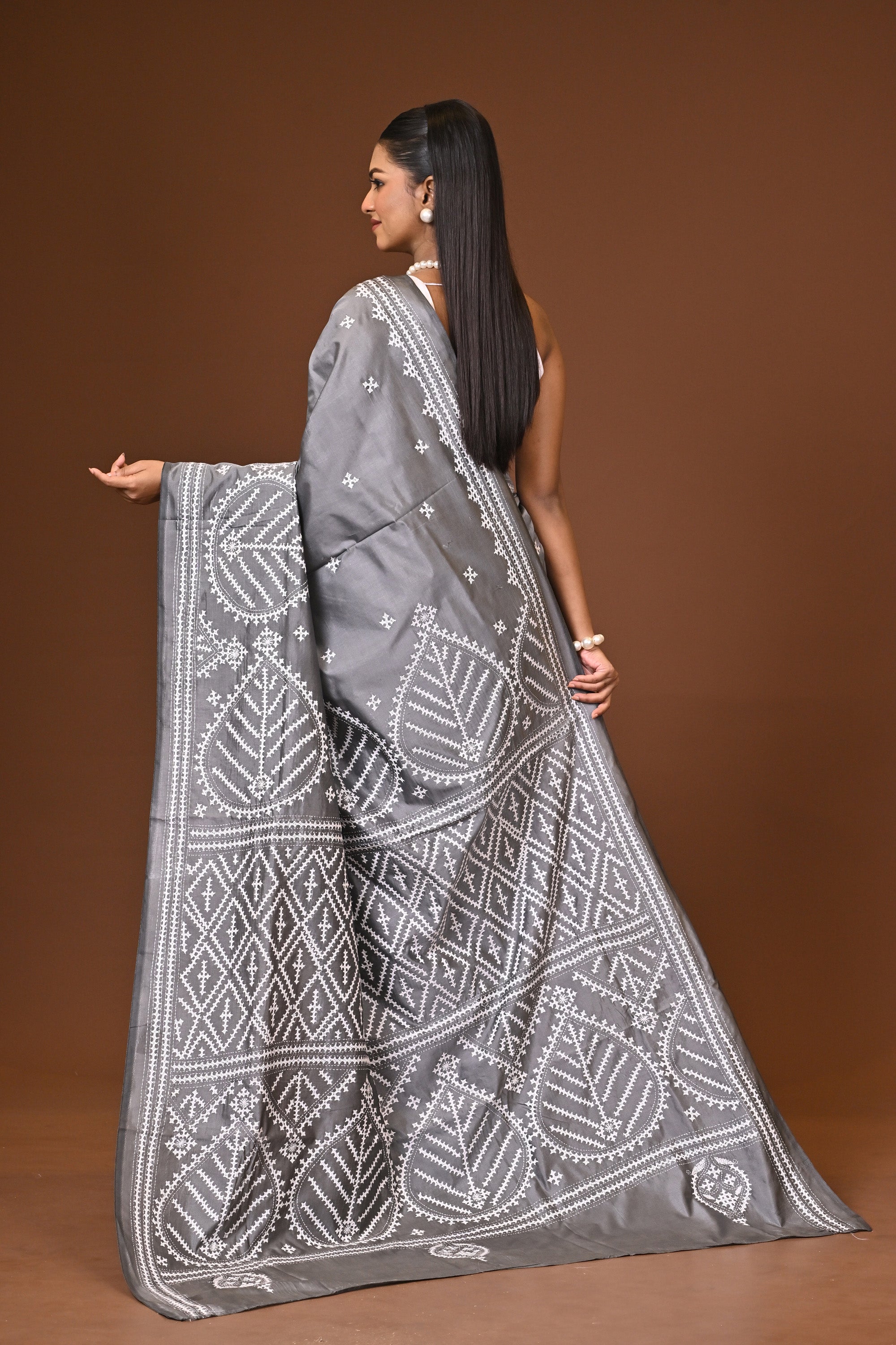 Blended Silk Kantha Saree