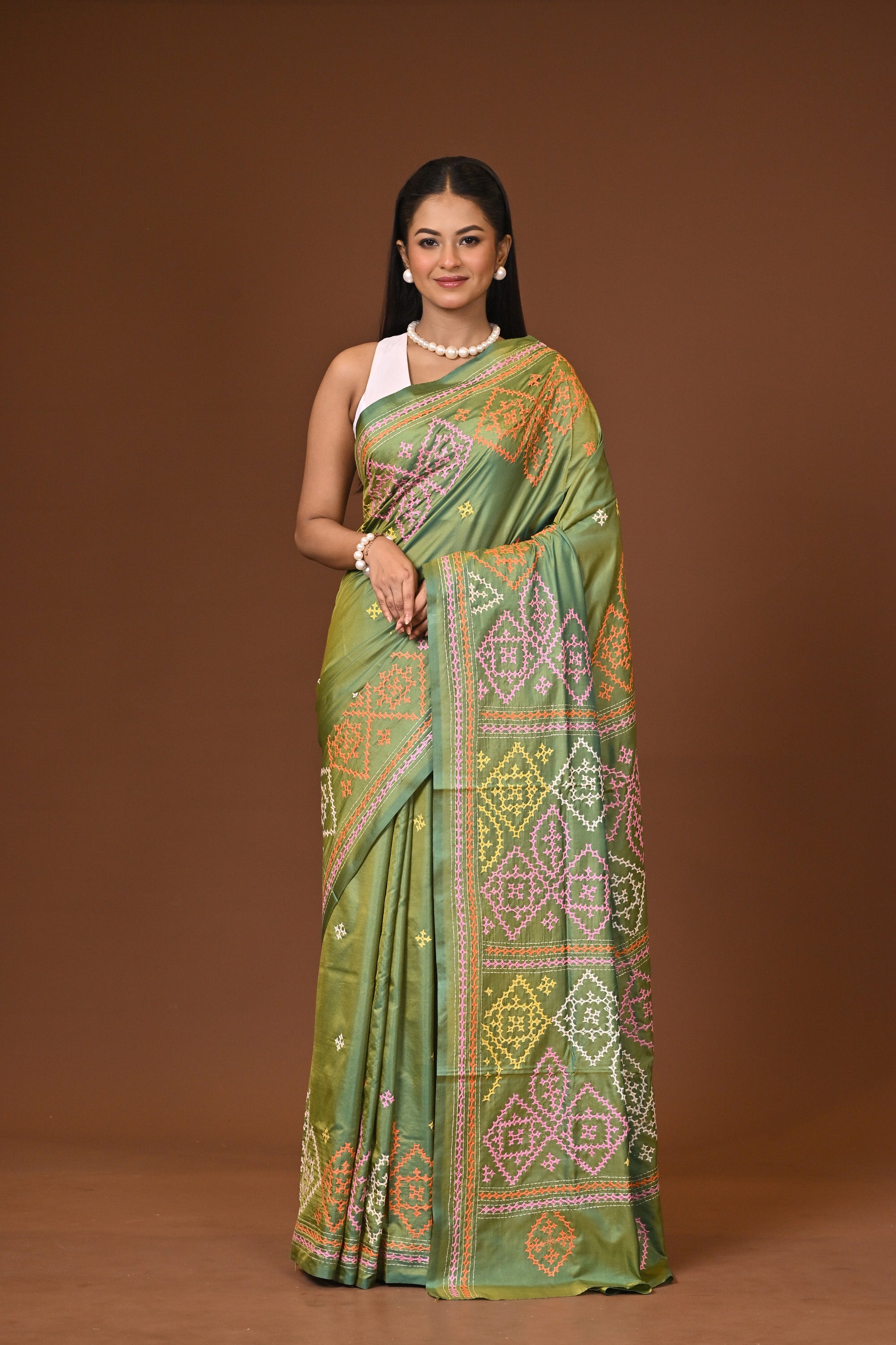 Blended Silk Kantha Saree