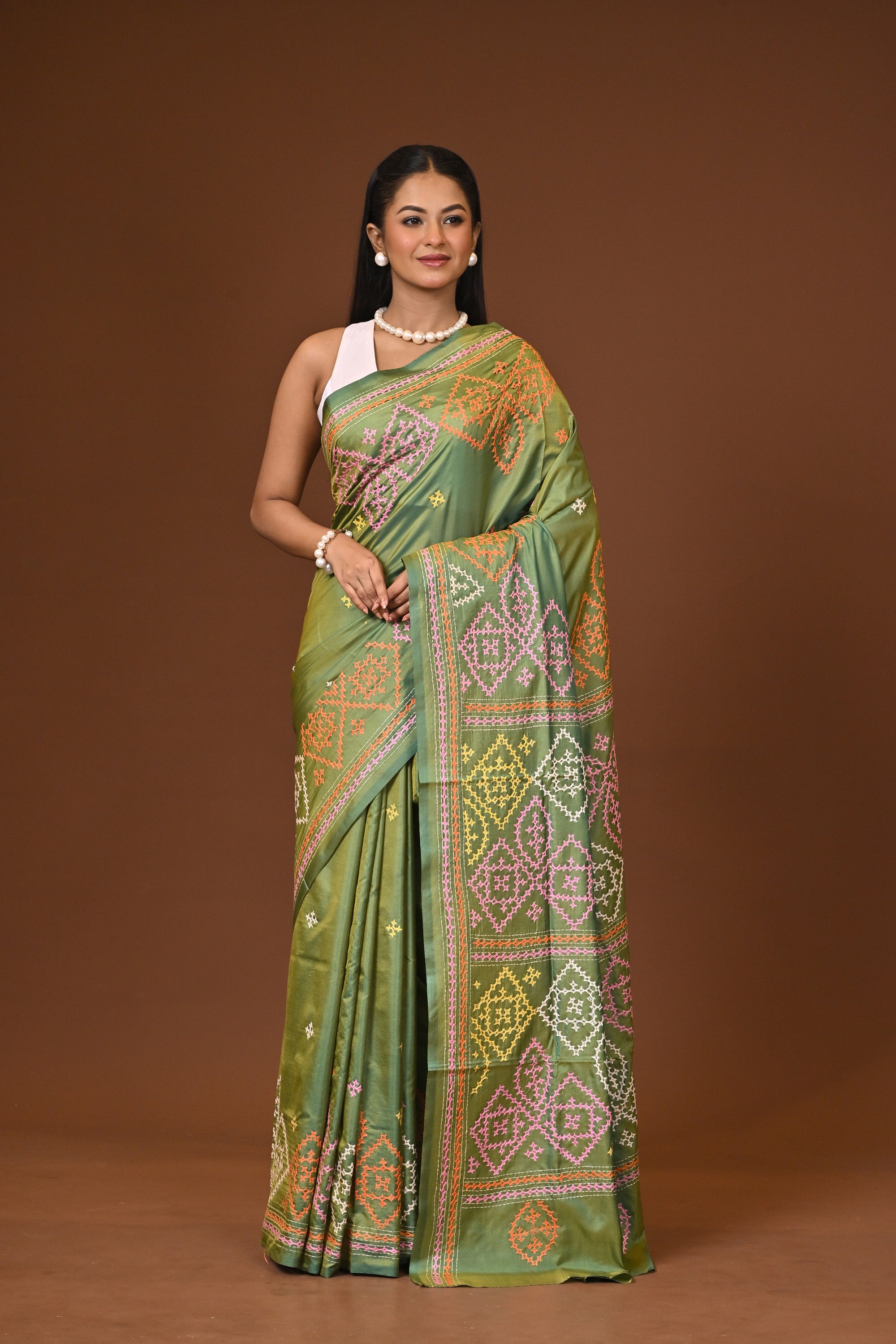 Blended Silk Kantha Saree