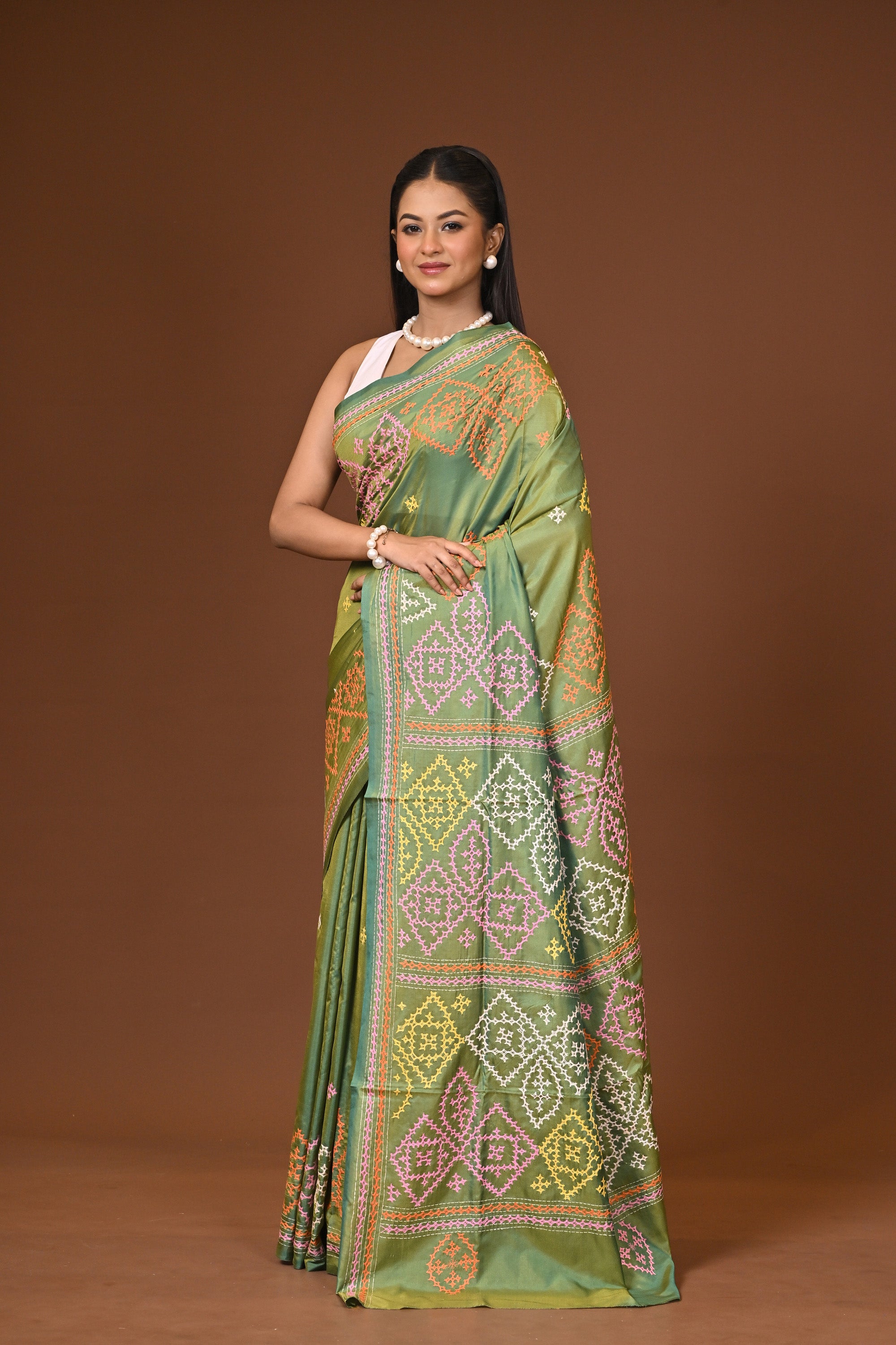 Blended Silk Kantha Saree Thumbnail