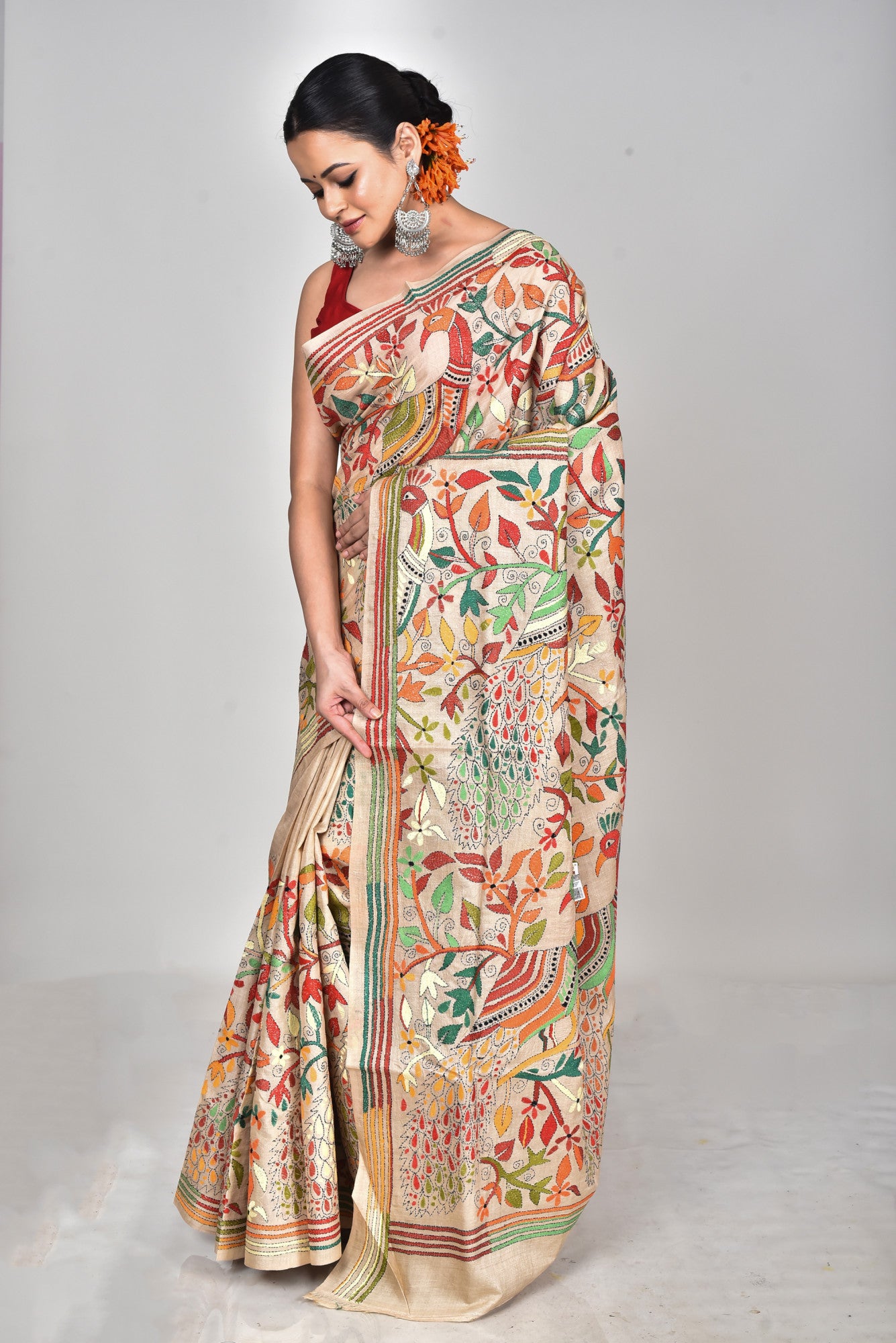 GACHI SILK KANTHA SAREE Thumbnail