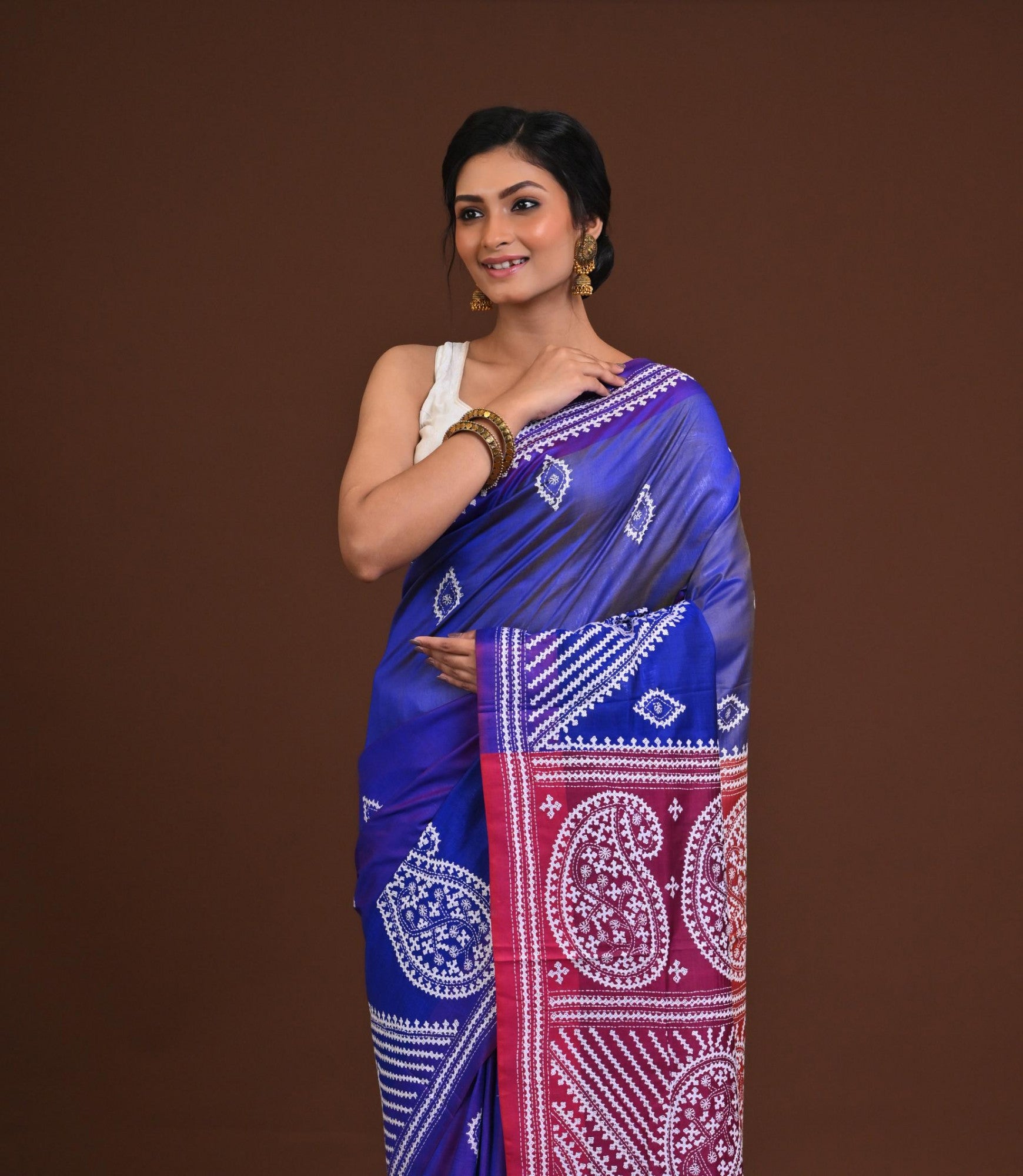 Gachi Silk Kantha Saree Thumbnail