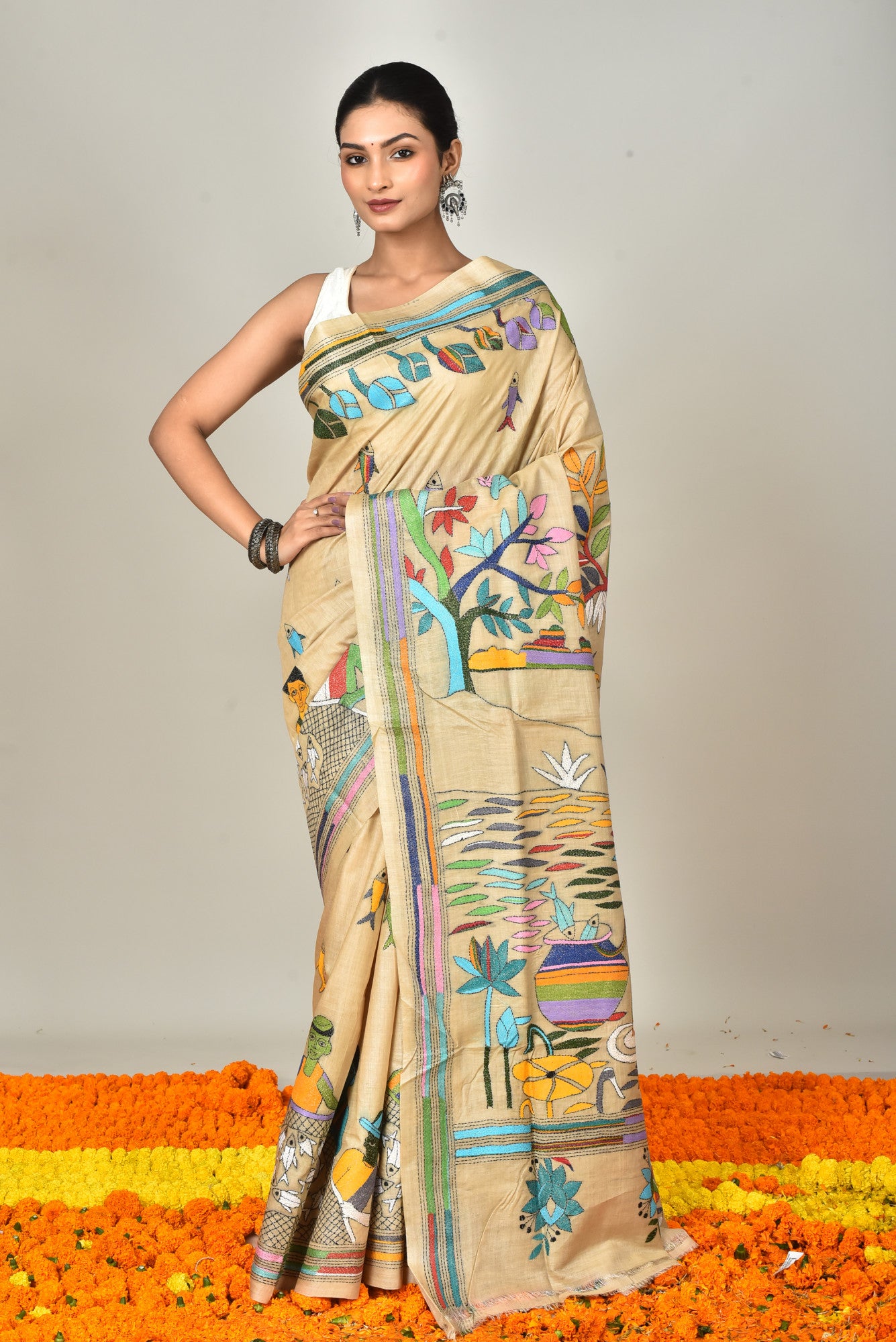 GACHI SILK KANTHA SAREE Thumbnail