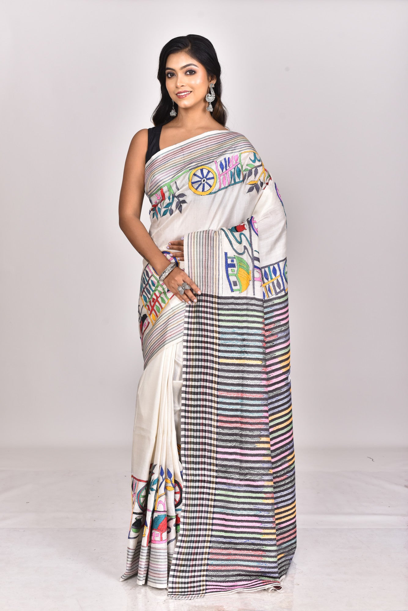 JALCHURI SILK KANTHA SAREE Thumbnail