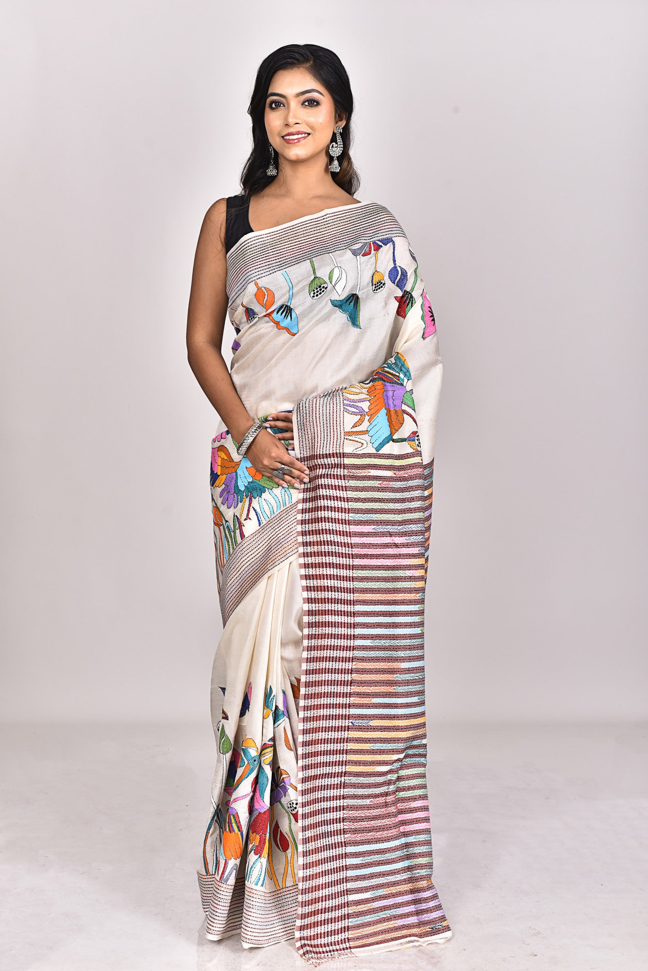 JALCHURI SILK KANTHA SAREE