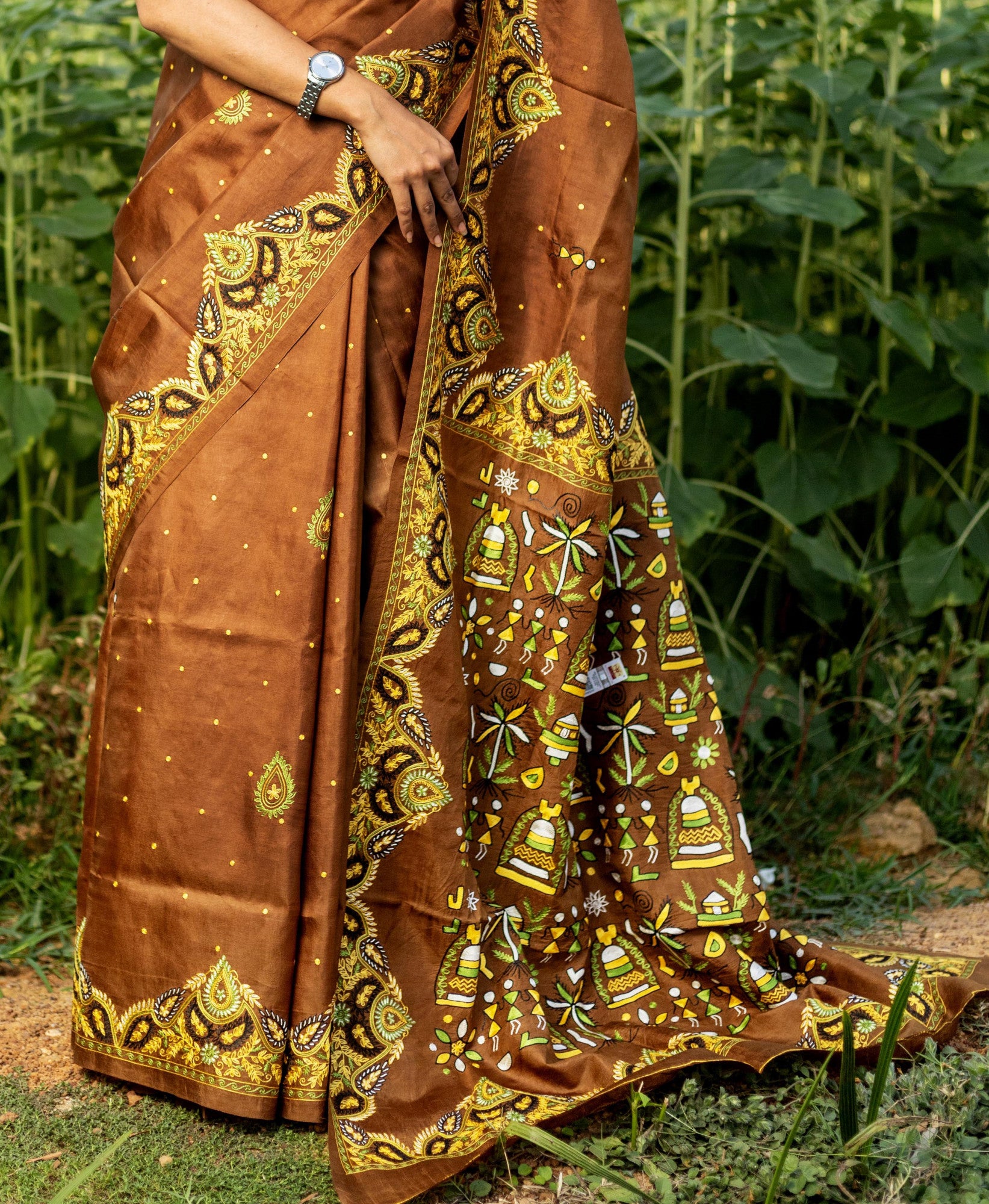 Kashmiri Work Silk Kantha Saree Thumbnail