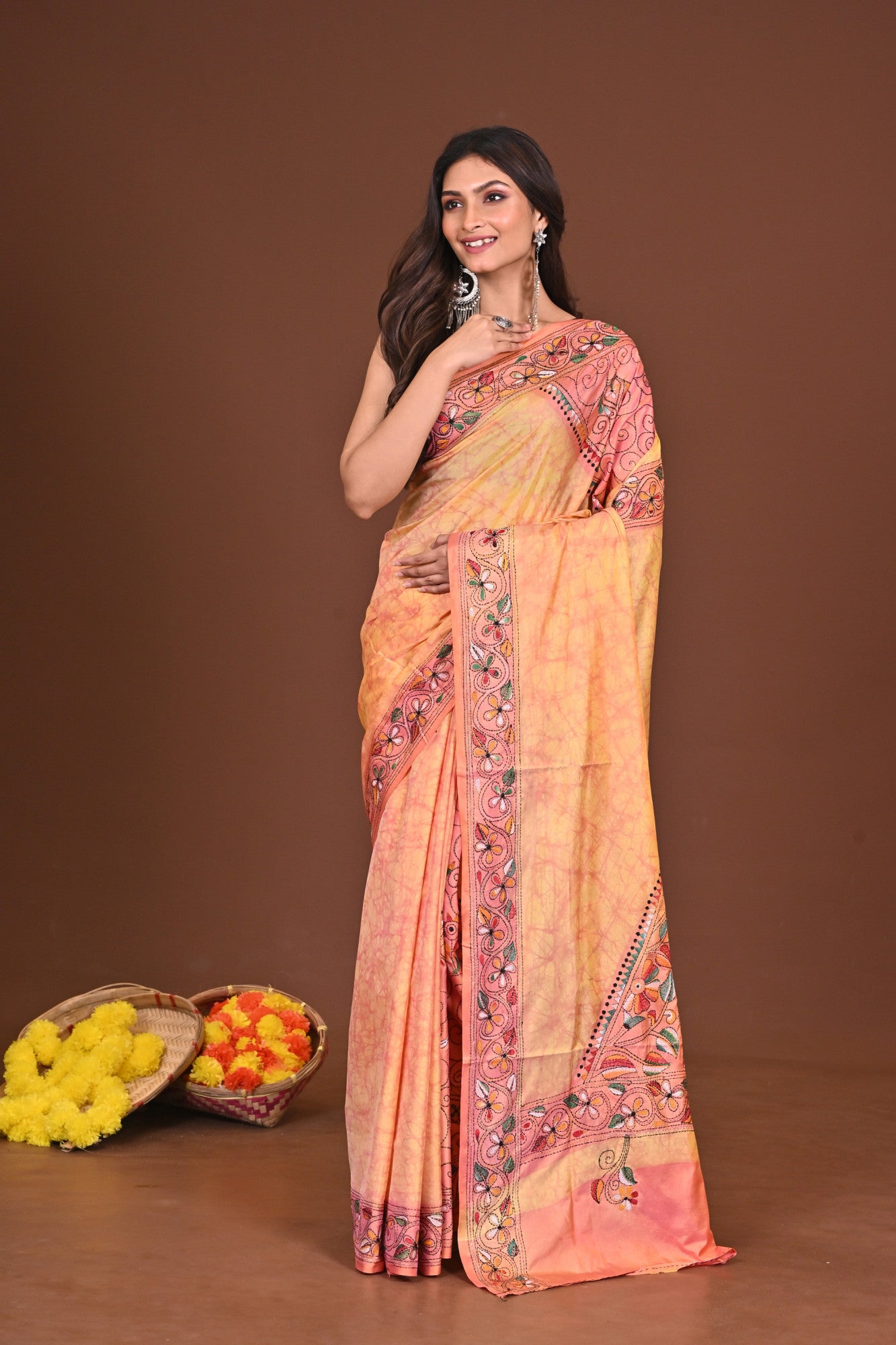 KOMOLSHARINI BLENDED SILK KANTHA SAREE Thumbnail