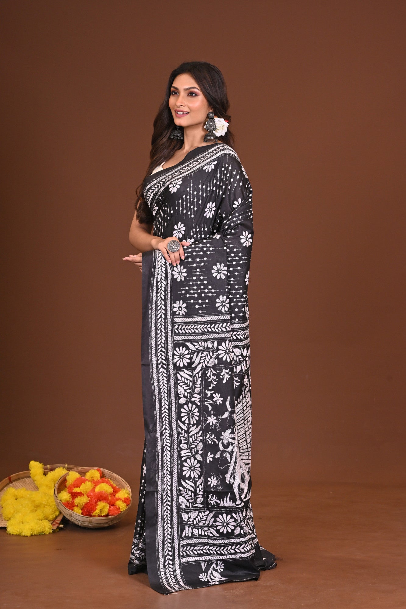 KRITTIKAKOBITA BLENDED SILK KANTHA SAREE Thumbnail