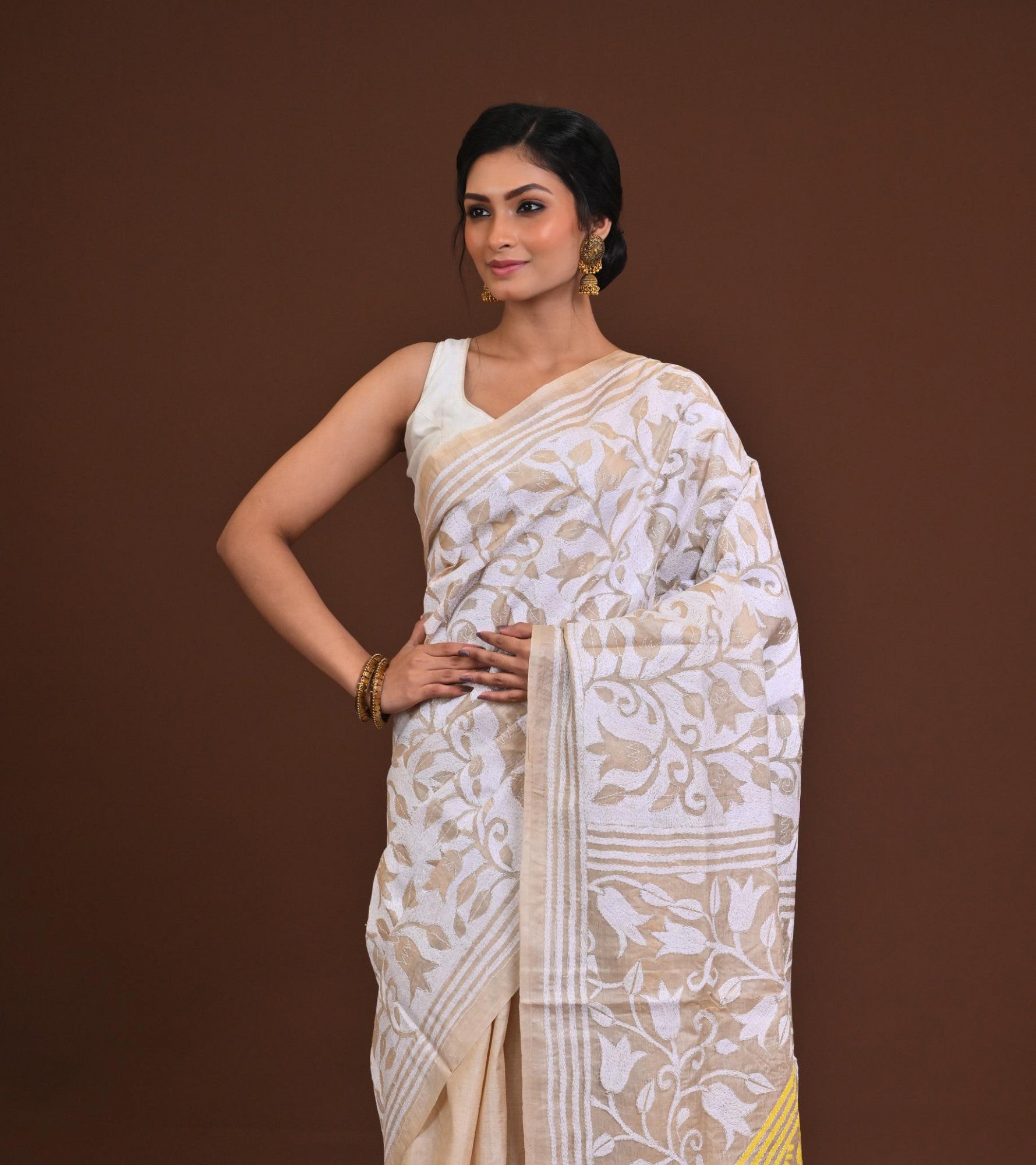 Pure Silk Kantha Saree Thumbnail