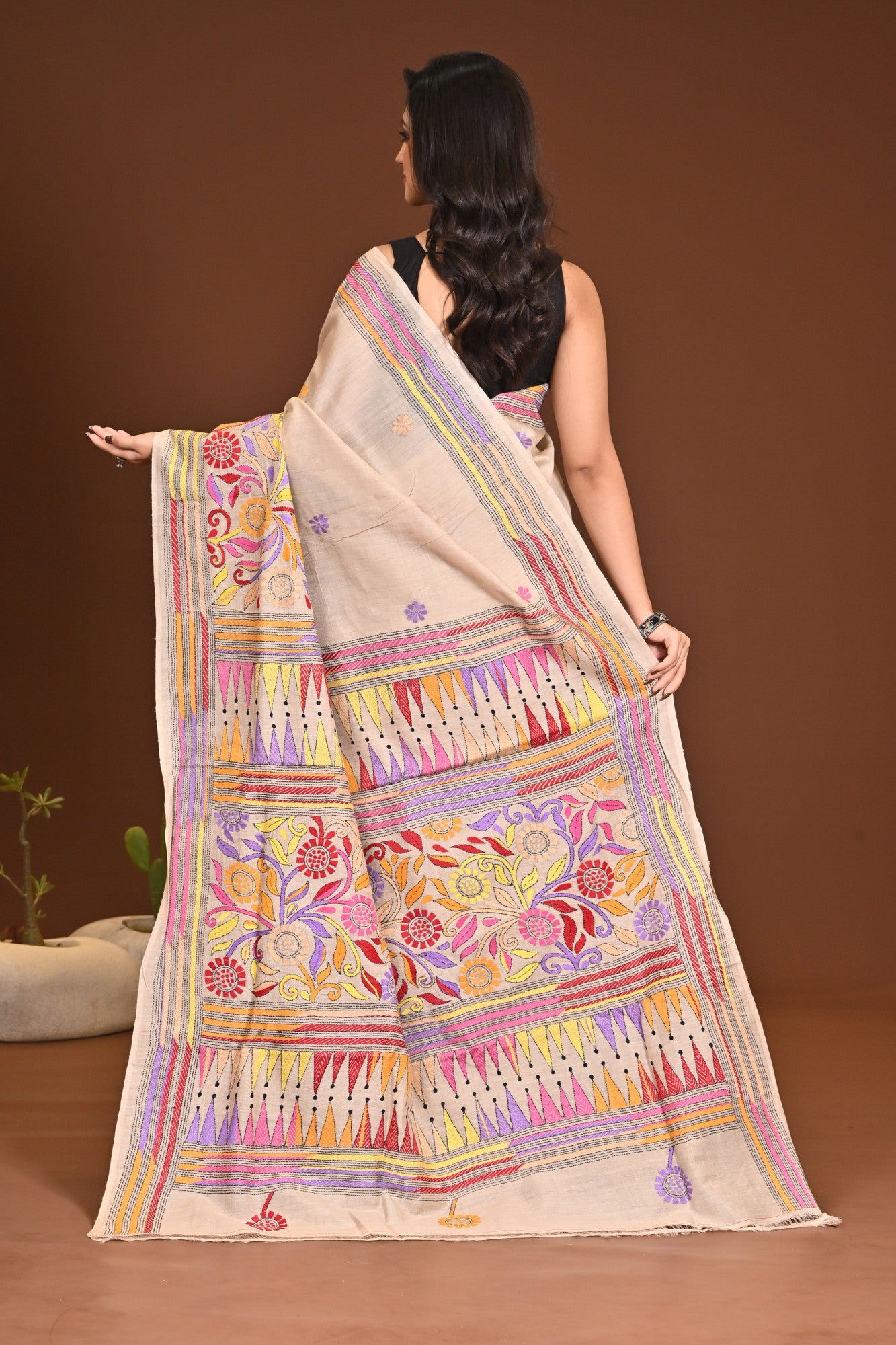 KATAN 3D KANTHA SAREE