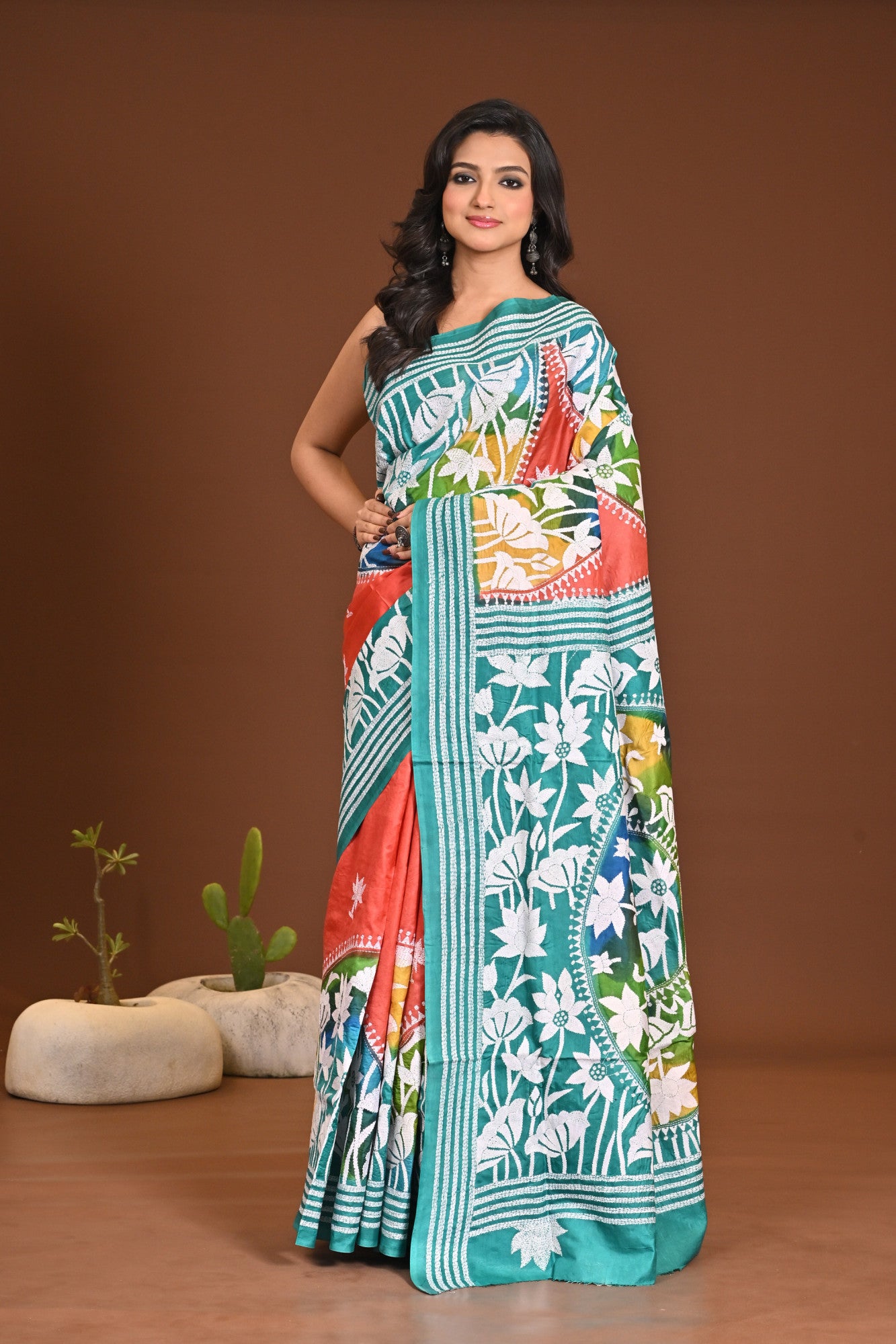 PURE SILK KANTHA SAREE
