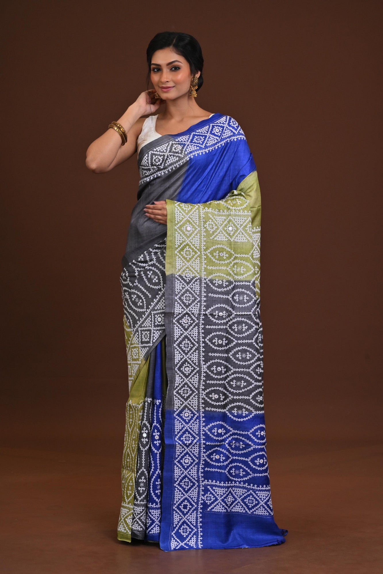 Pure Silk Kantha Saree Thumbnail