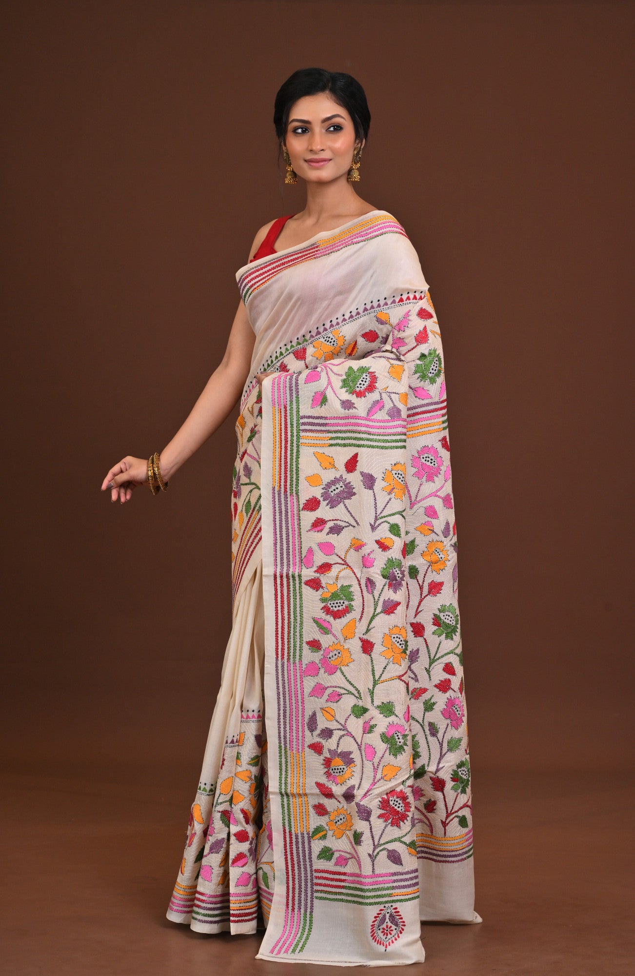 Pure Silk Kantha Saree Thumbnail