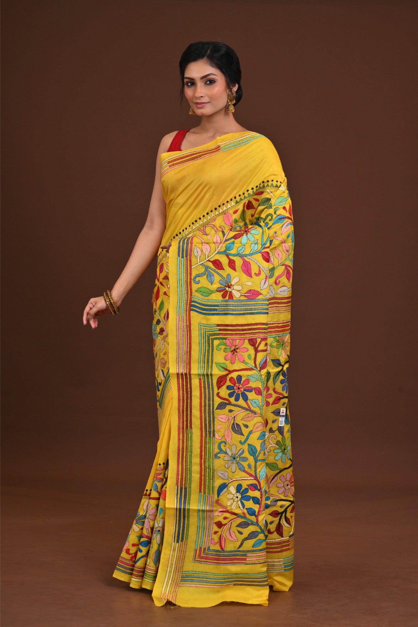 Pure Silk Kantha Saree Thumbnail