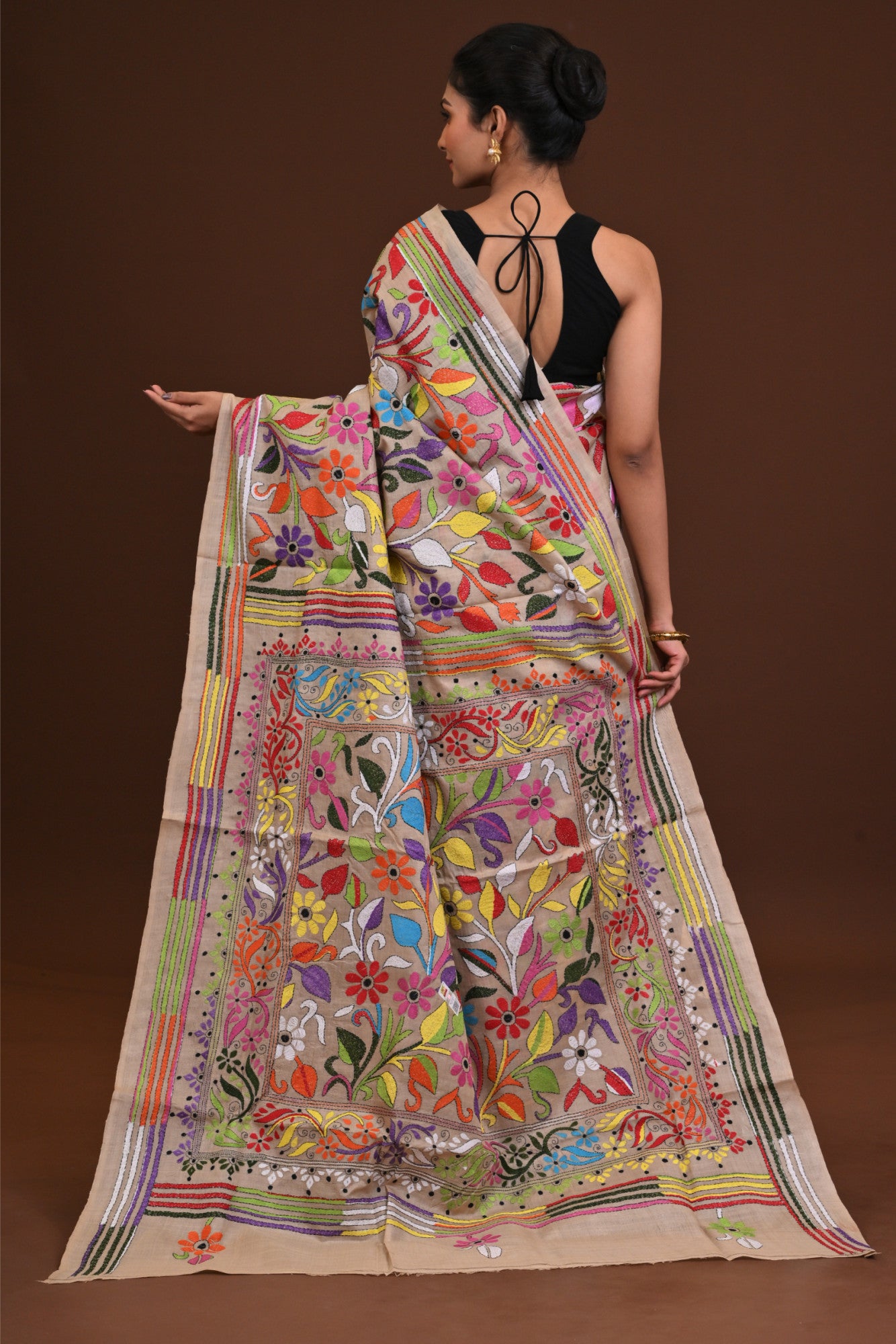 Pure Silk Kantha Saree Thumbnail