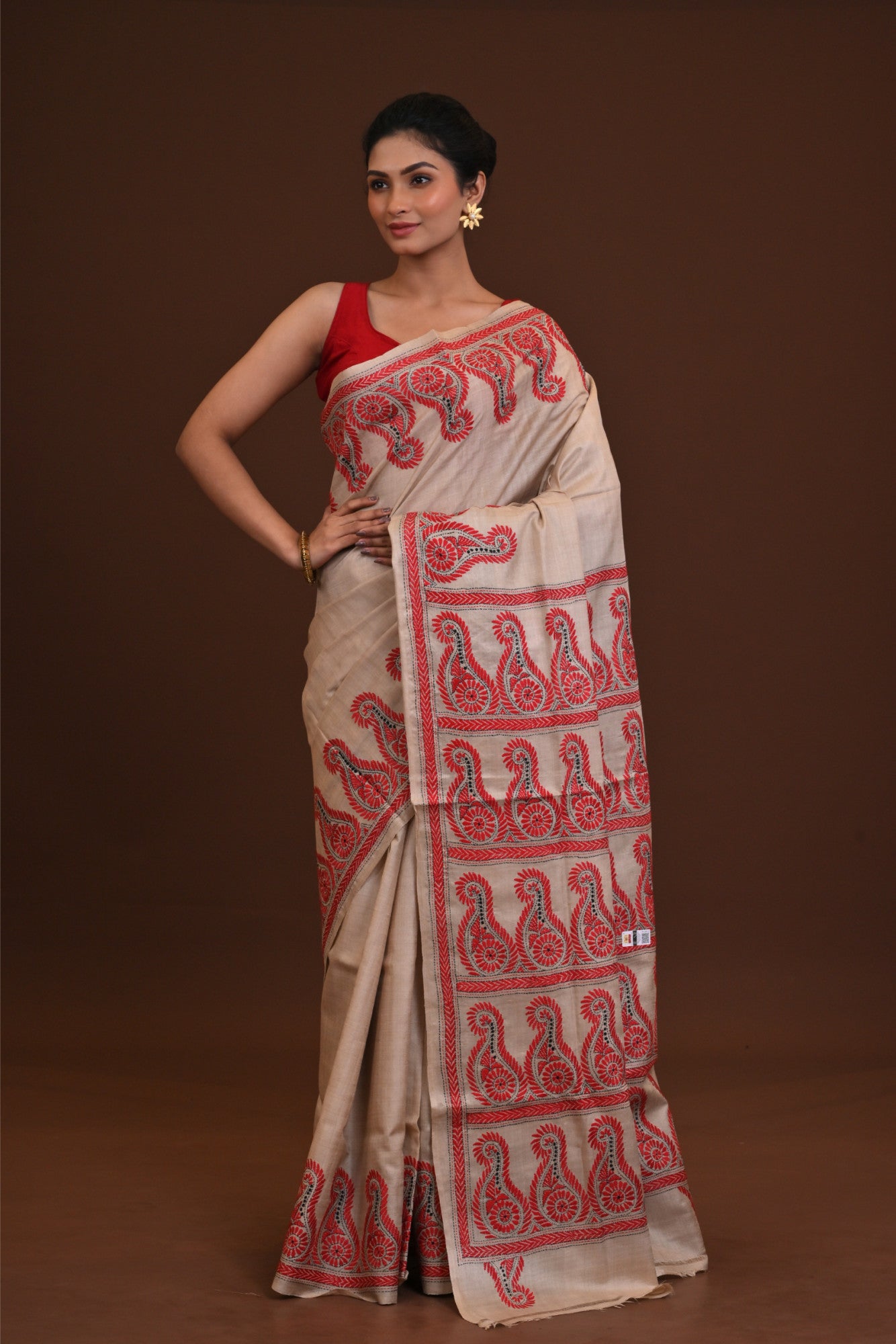 Pure Silk Kantha Saree Thumbnail