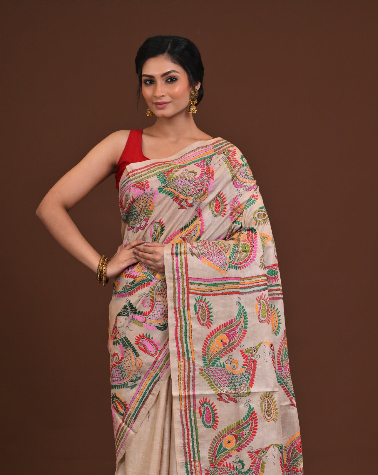 Pure Silk Kantha Saree