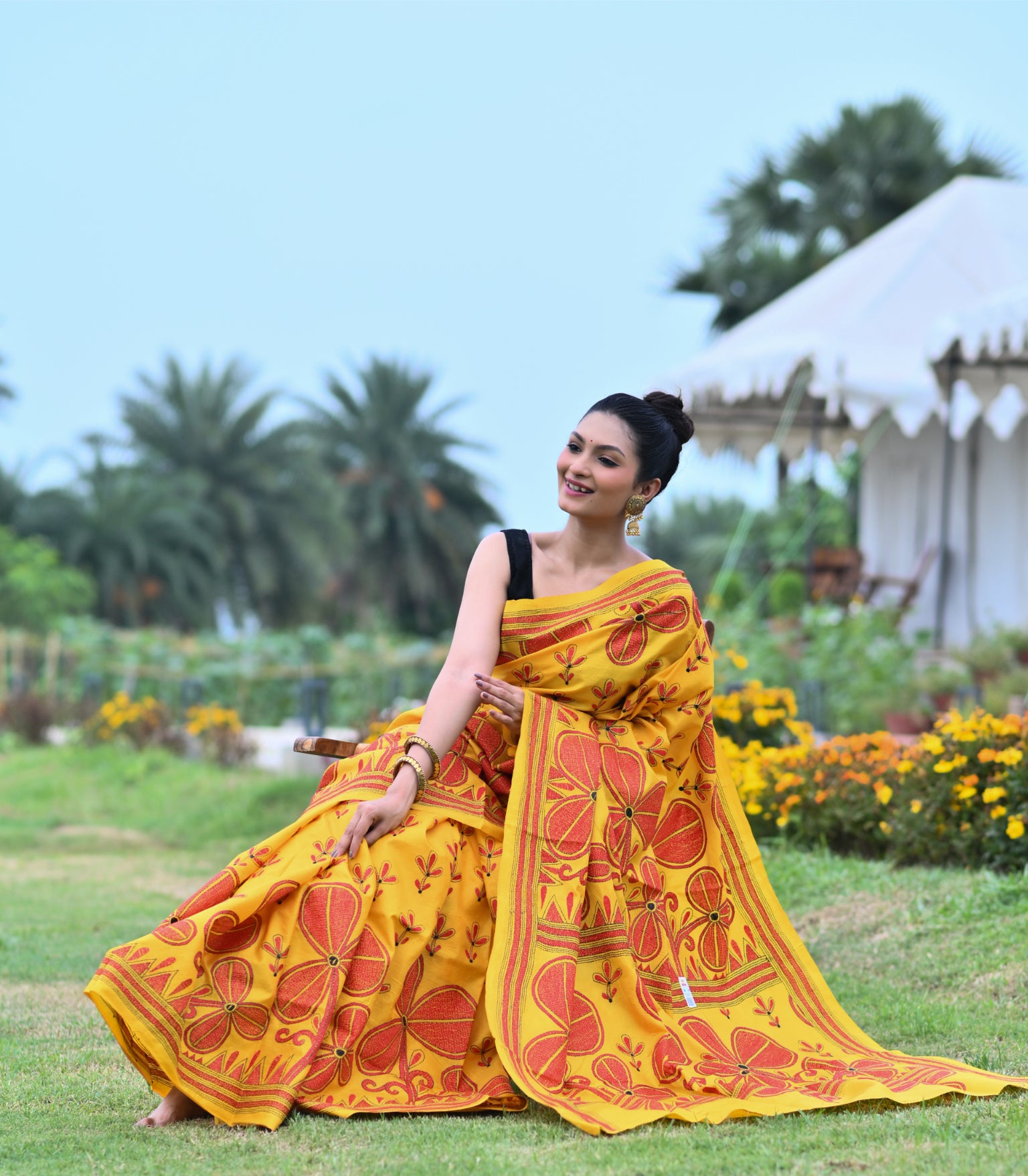 Pure Silk Kantha Saree