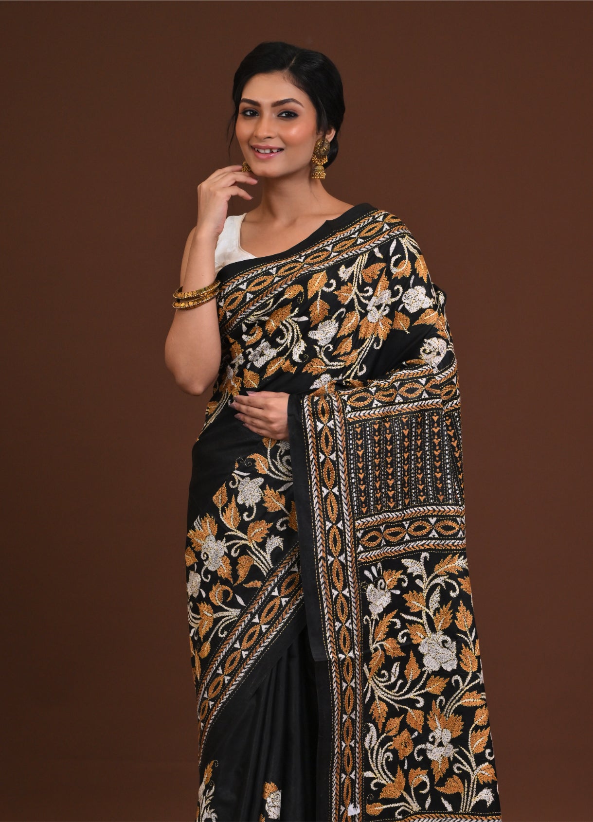 Pure Silk Kantha Saree Thumbnail