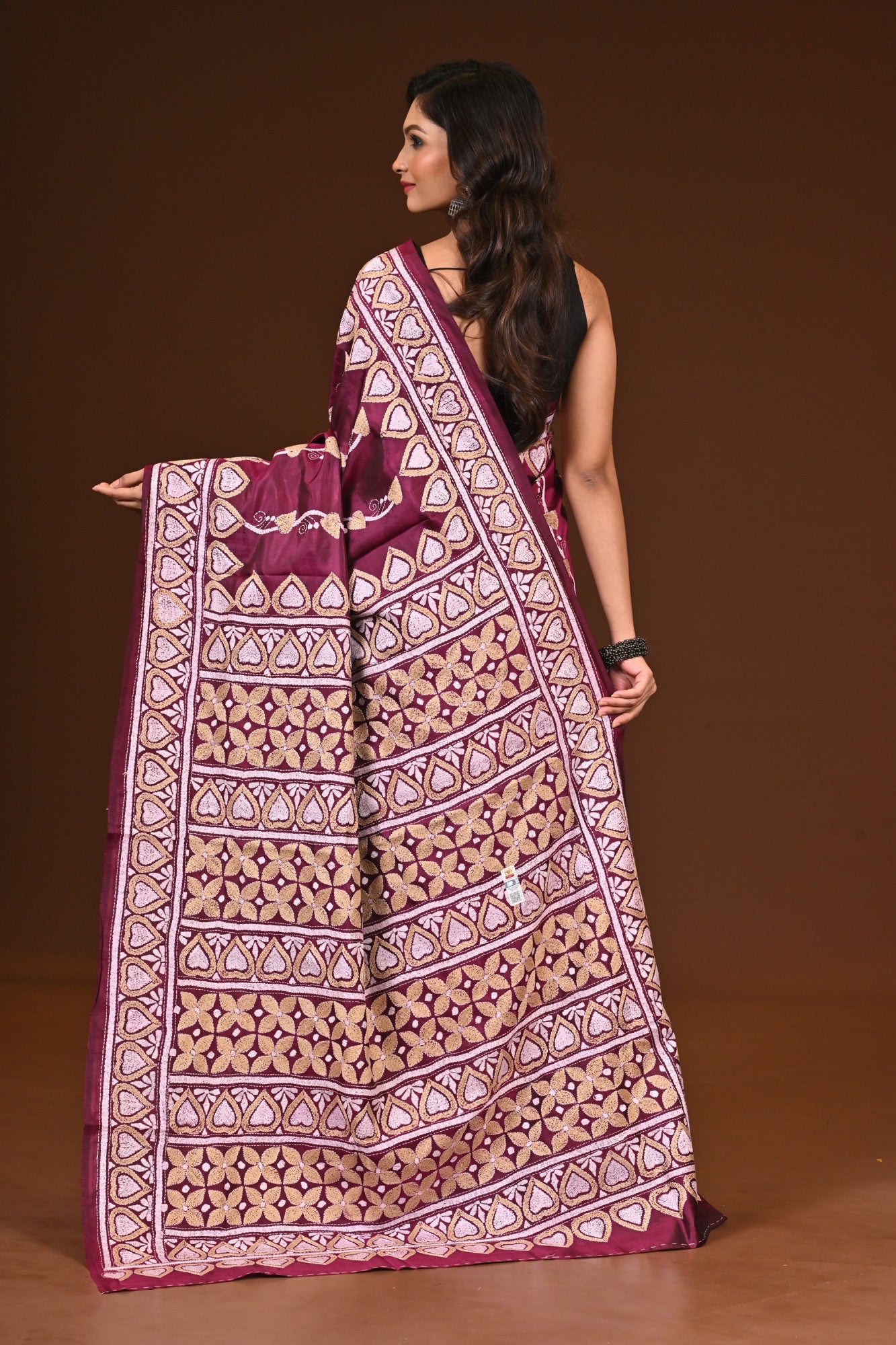 PURE SILK KANTHA SAREE Thumbnail