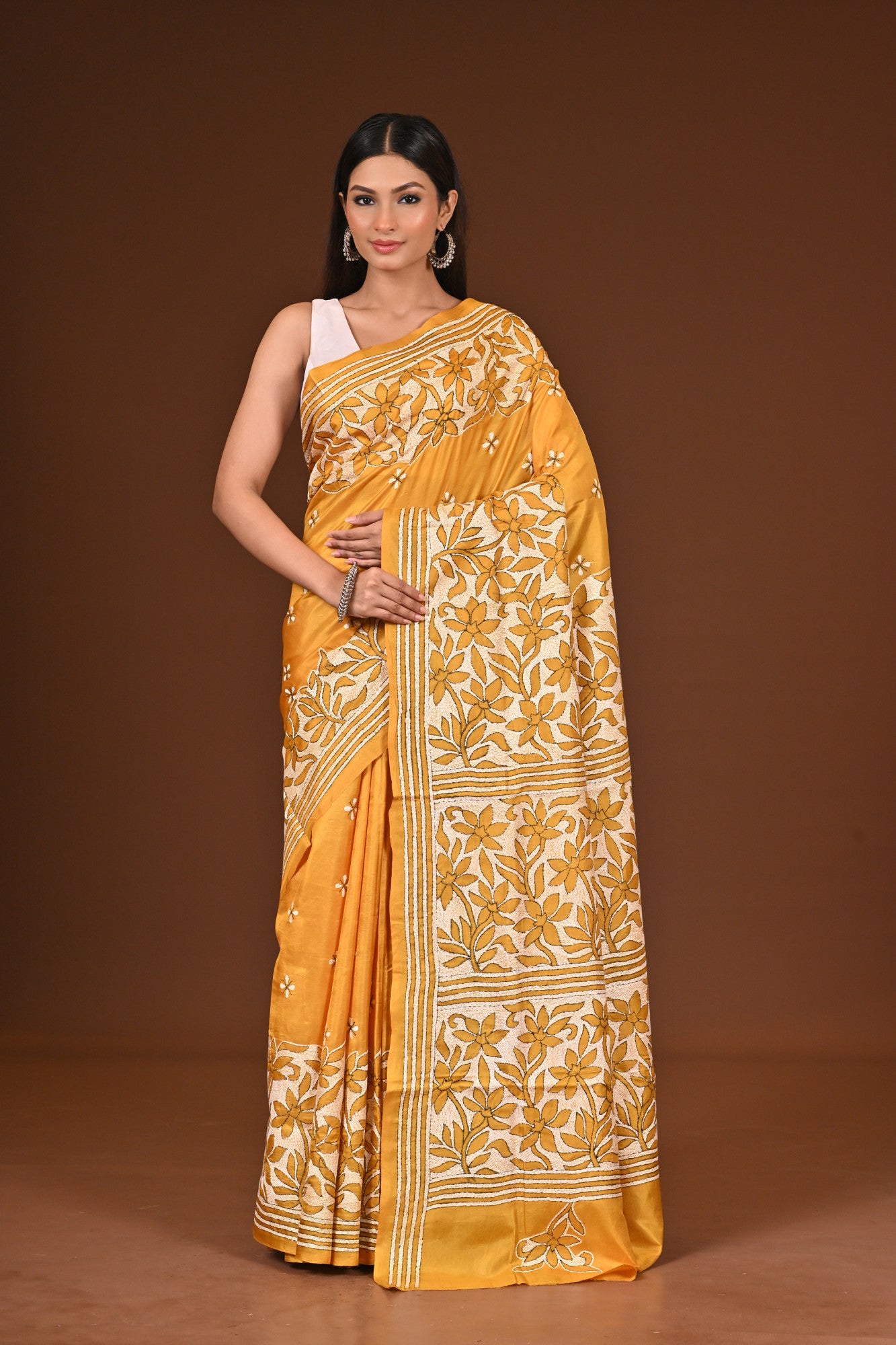 PURE  SILK KANTHA SAREE Thumbnail