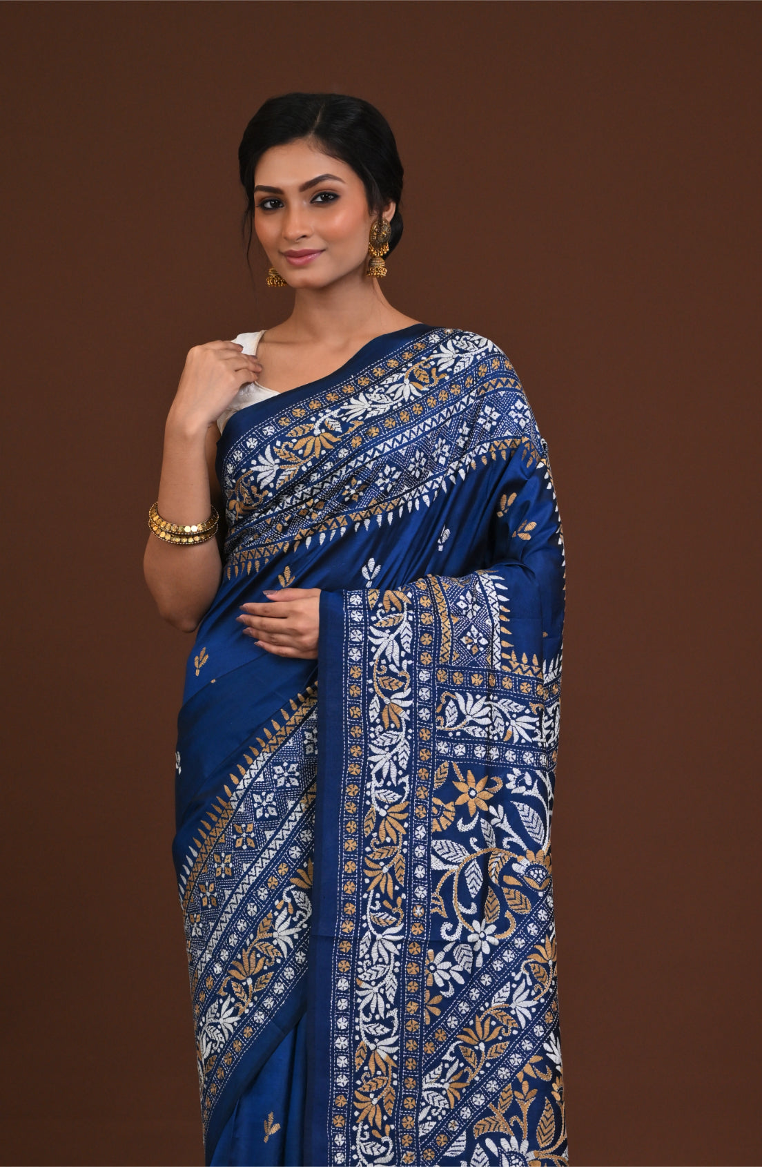 Pure Silk Kantha Saree Thumbnail