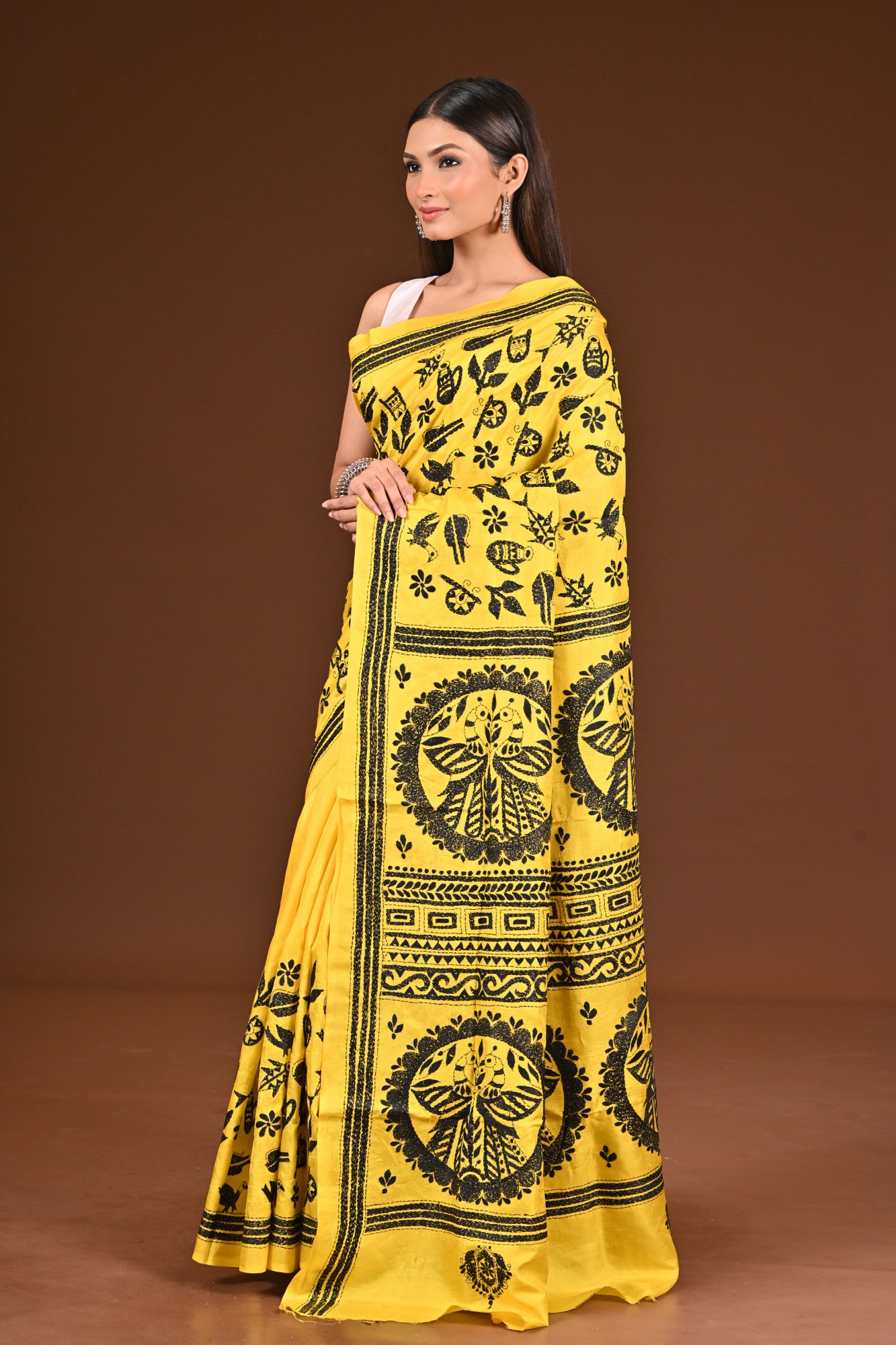 PURE  SILK KANTHA SAREE Thumbnail