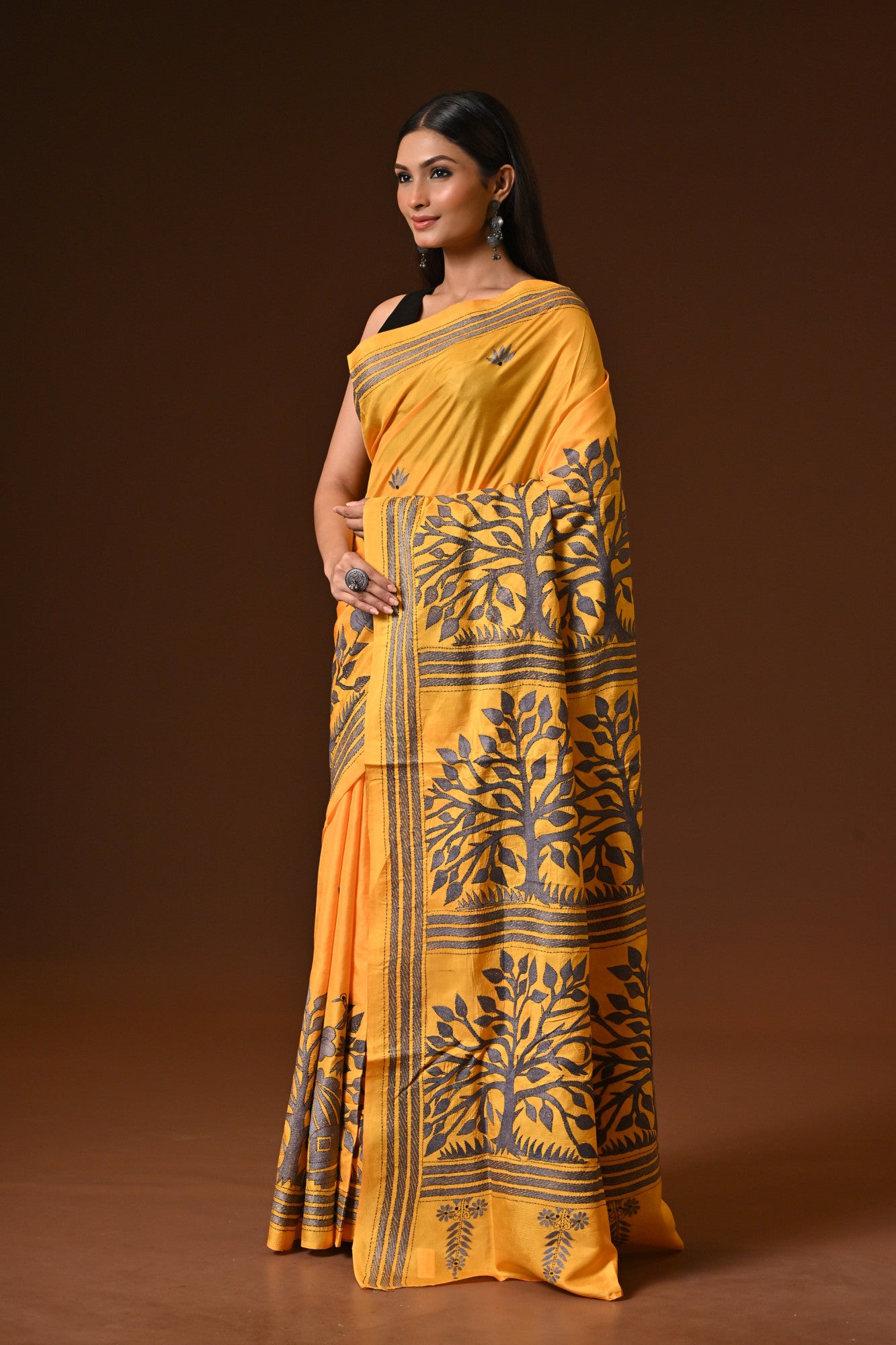 PURE  SILK KANTHA SAREE Thumbnail