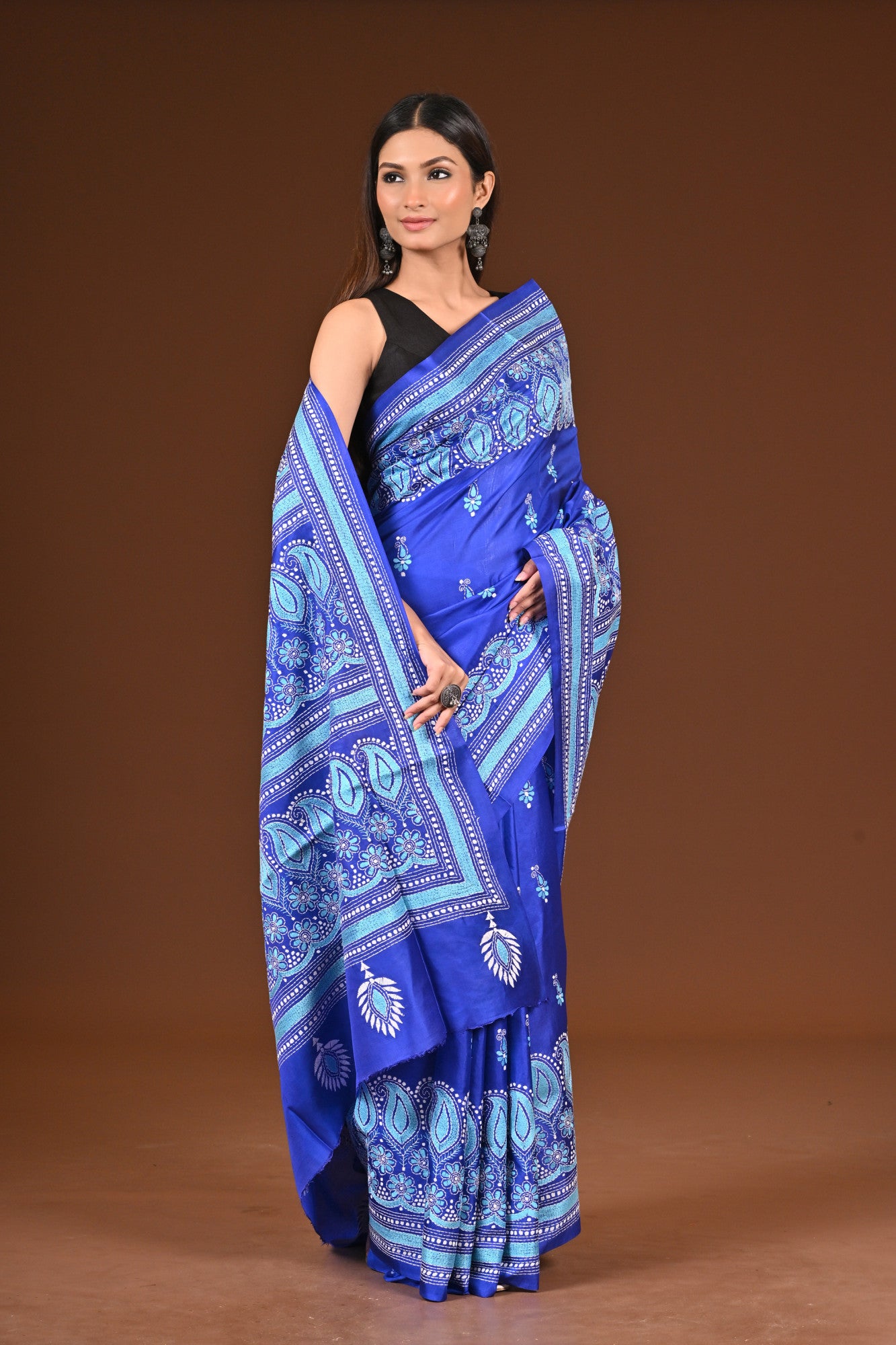 PURE  SILK KANTHA SAREE Thumbnail