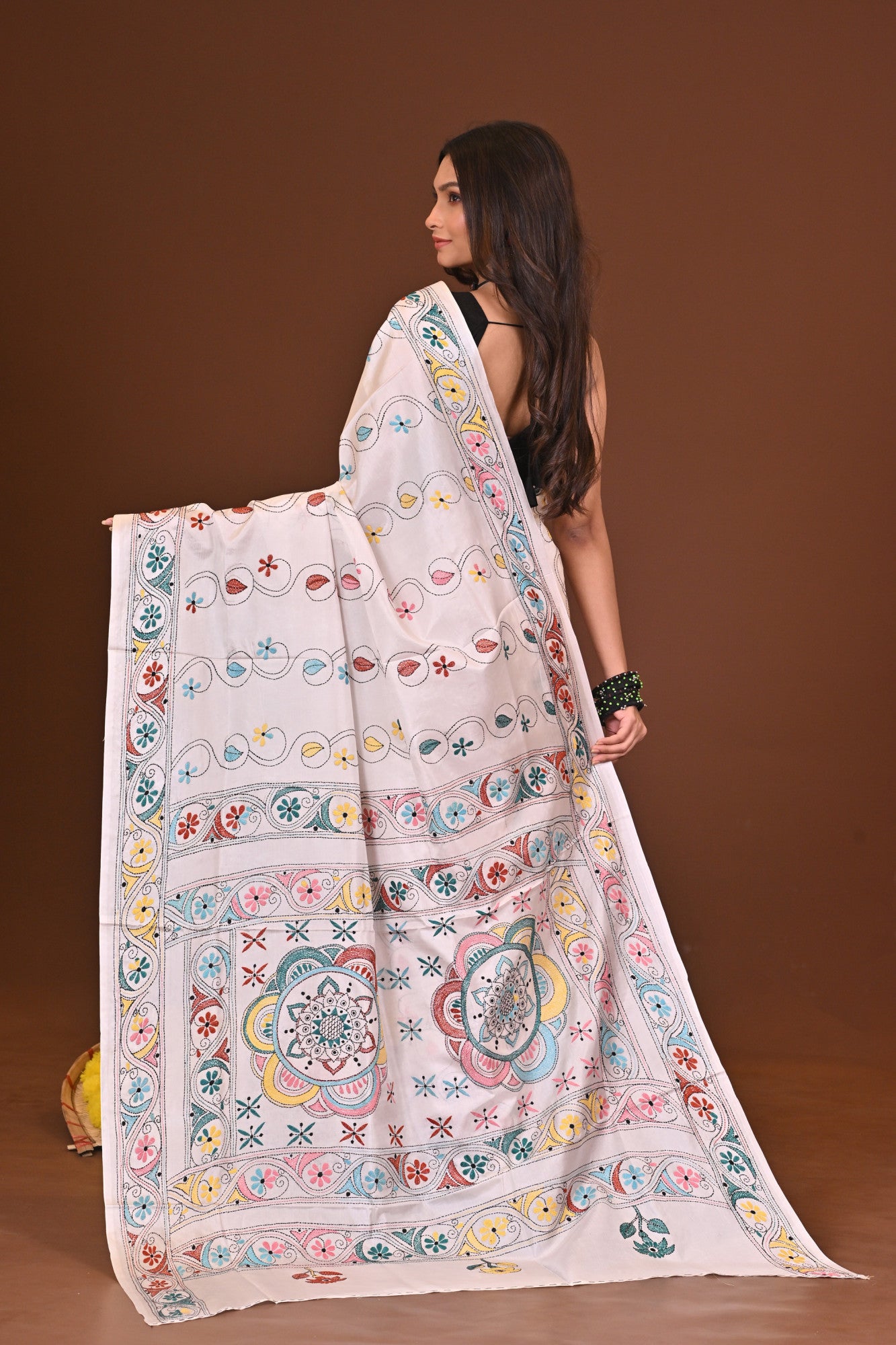 Rangmoni Blended Silk Kantha Saree Thumbnail