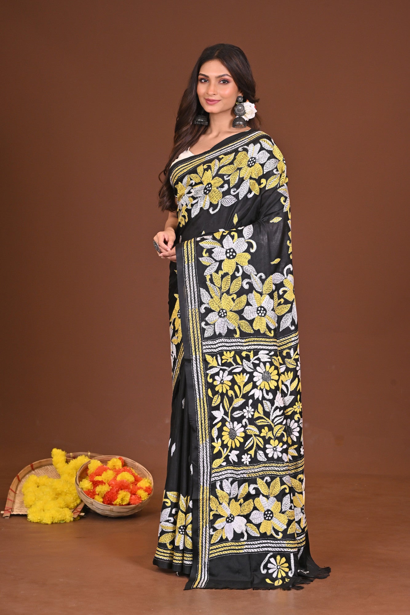 SHYAMSHAKTI BLENDED SILK KANTHA SAREE Thumbnail
