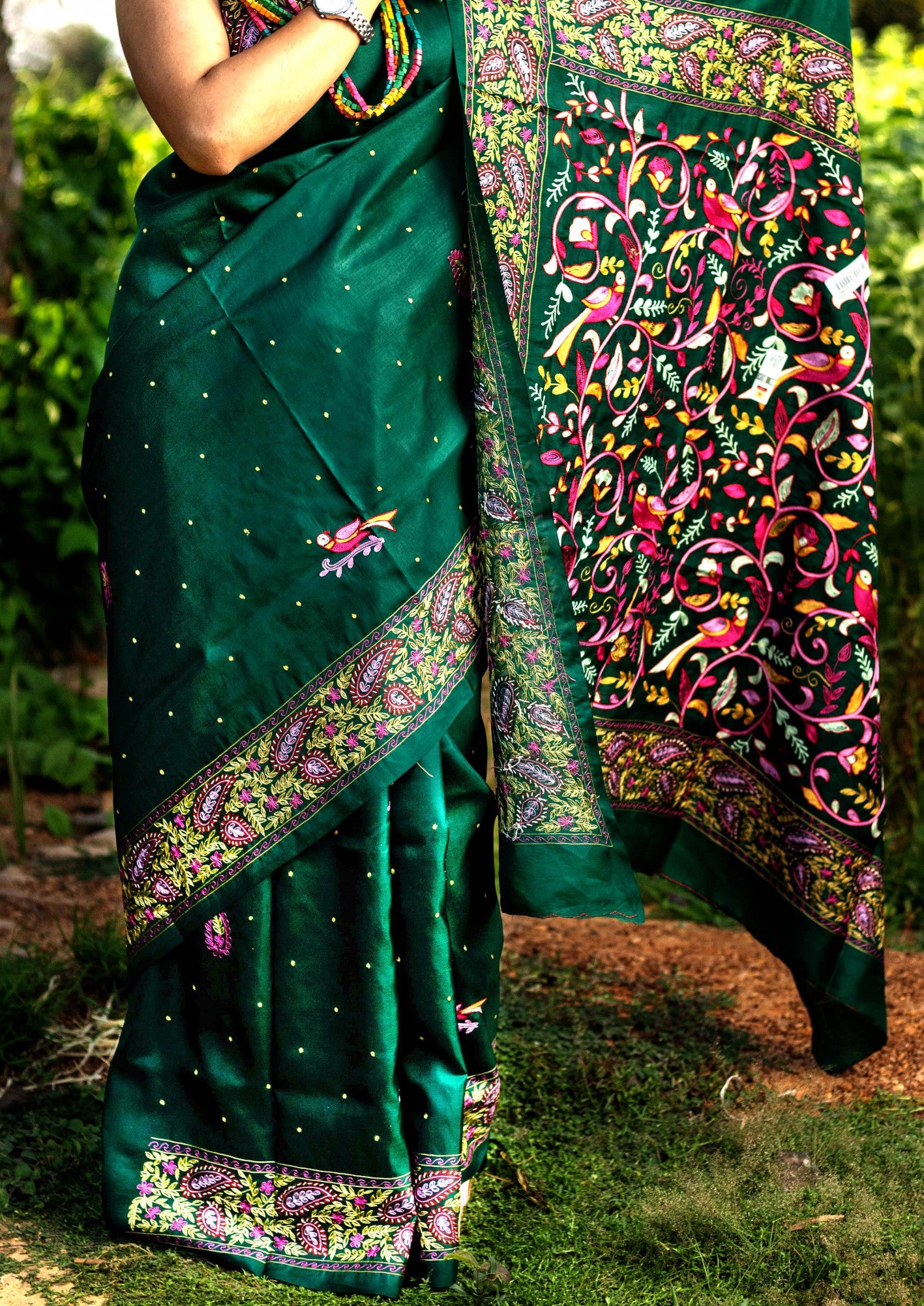 PURE SILK KANTHA SAREE