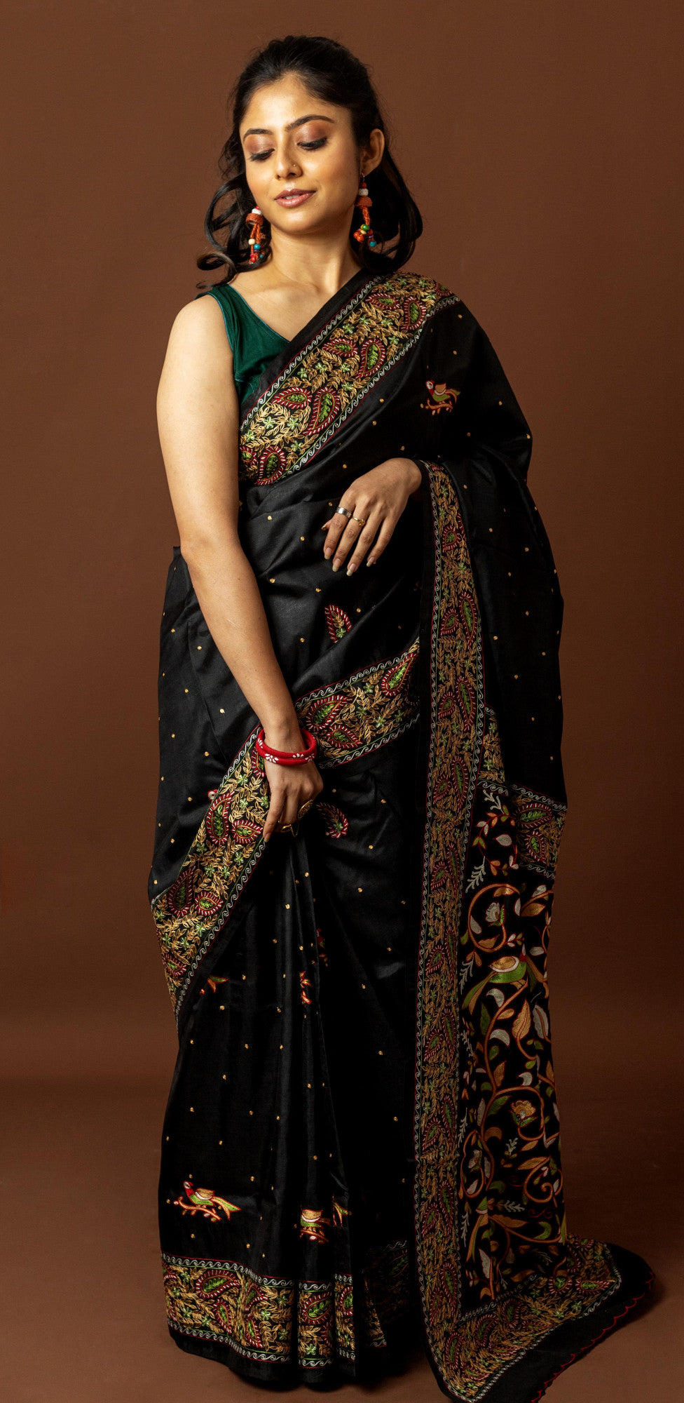 Silk Ari Kantha Saree Thumbnail
