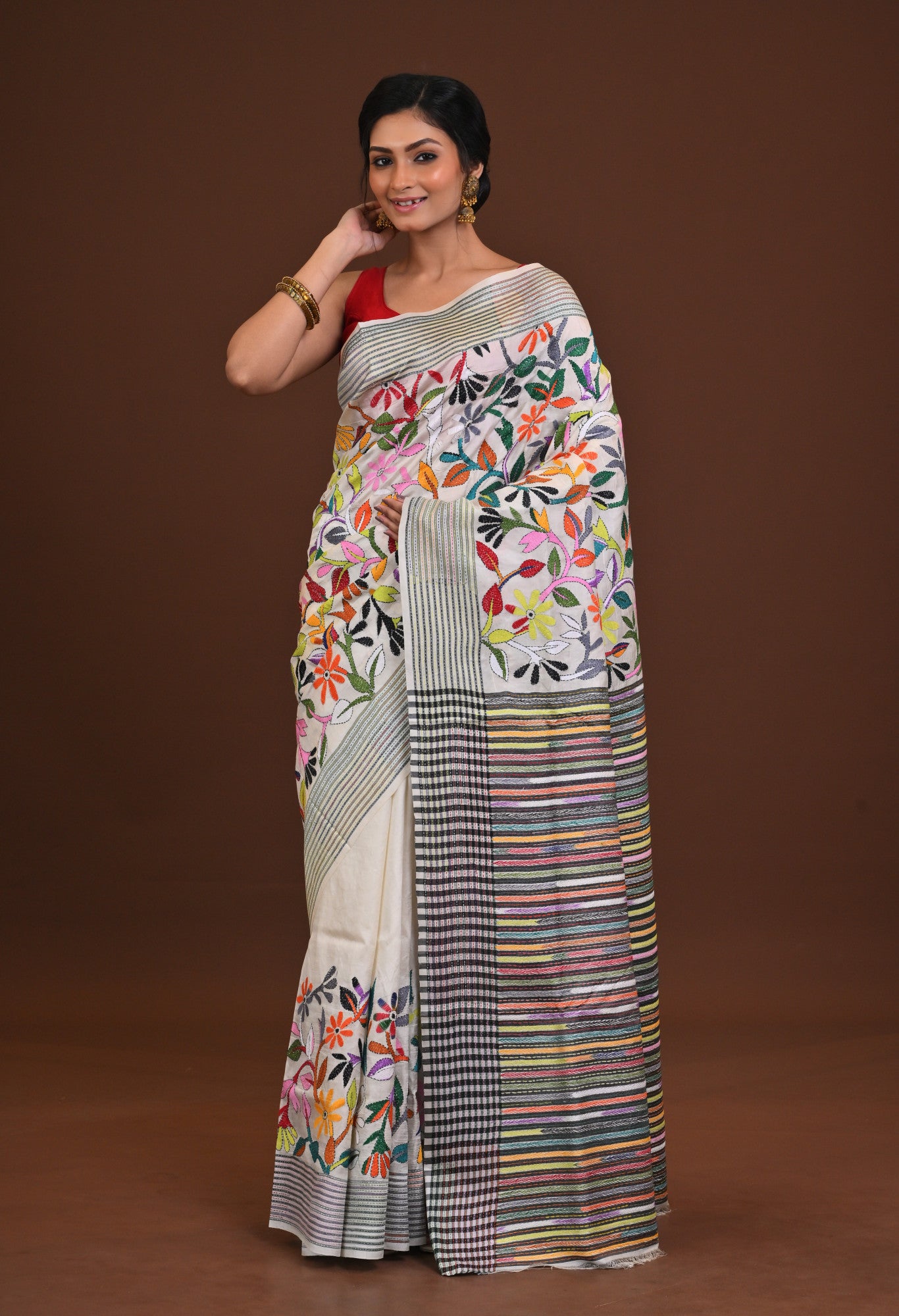 JALCHURI SILK KANTHA SAREE